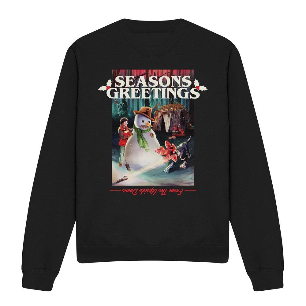 Black - Stranger Things - Stranger Things Seasons Greetings Snowman Christma - 4