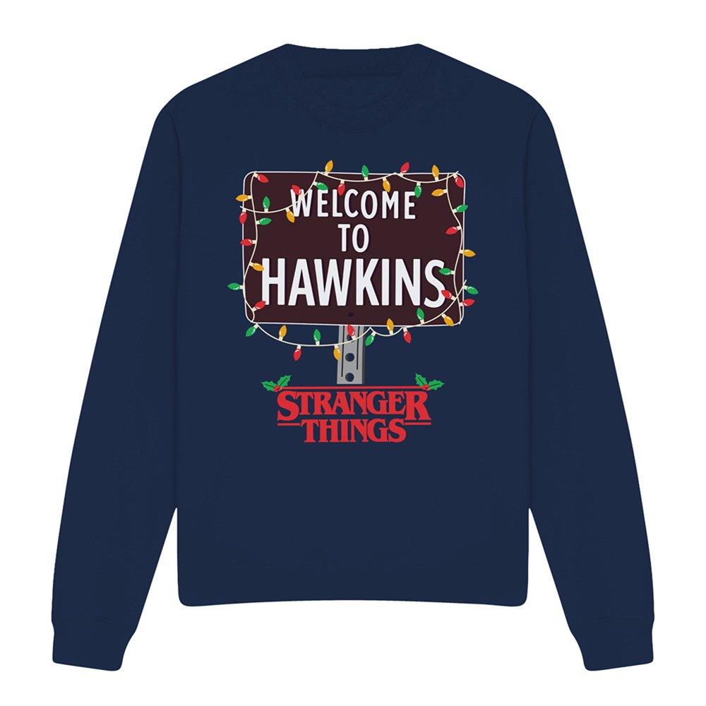 Navy - Stranger Things - Stranger Things Christmas Welcome To Hawkins Sweat - 4