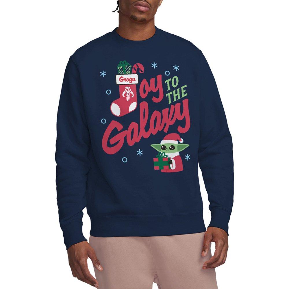 The Mandalorian Men's Grogu Christmas Joy To The Galaxy - Navy - XXL