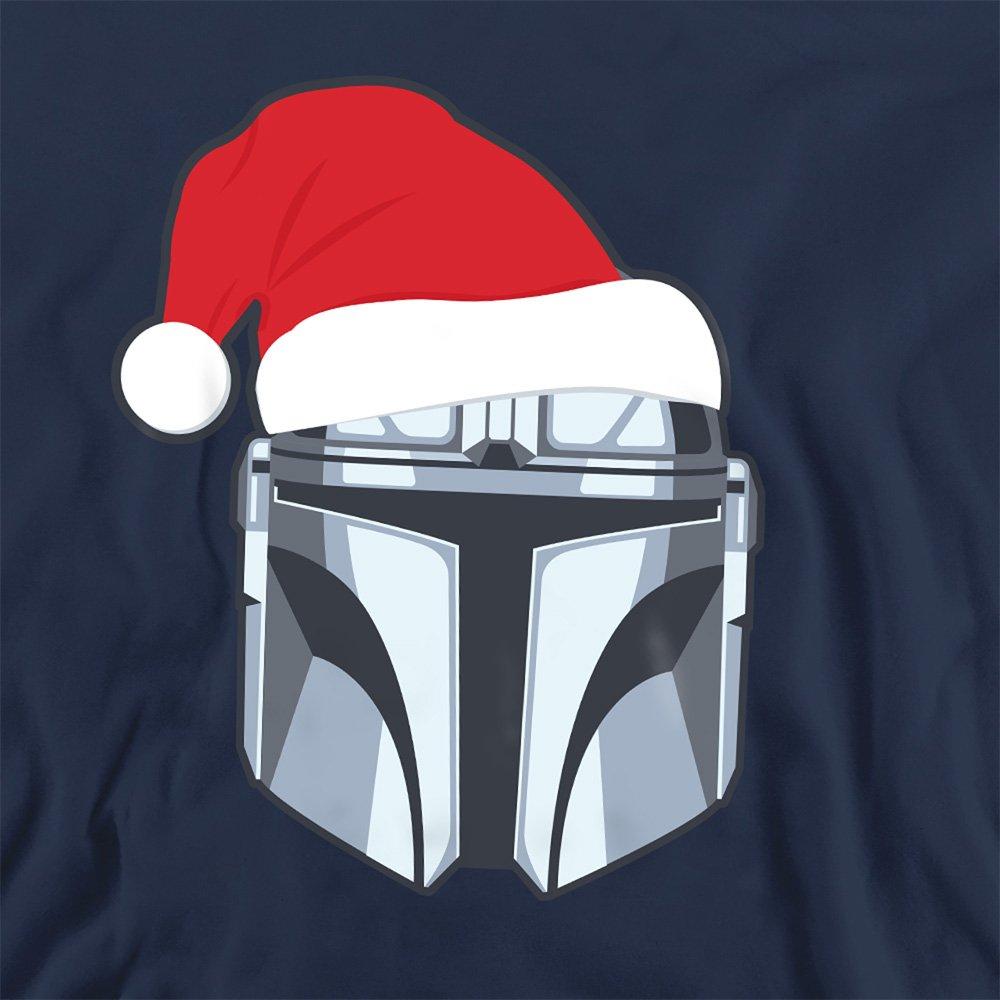 Navy - The Mandalorian - The Mandalorian Mando Christmas Santa Hat Sweatshi - 2