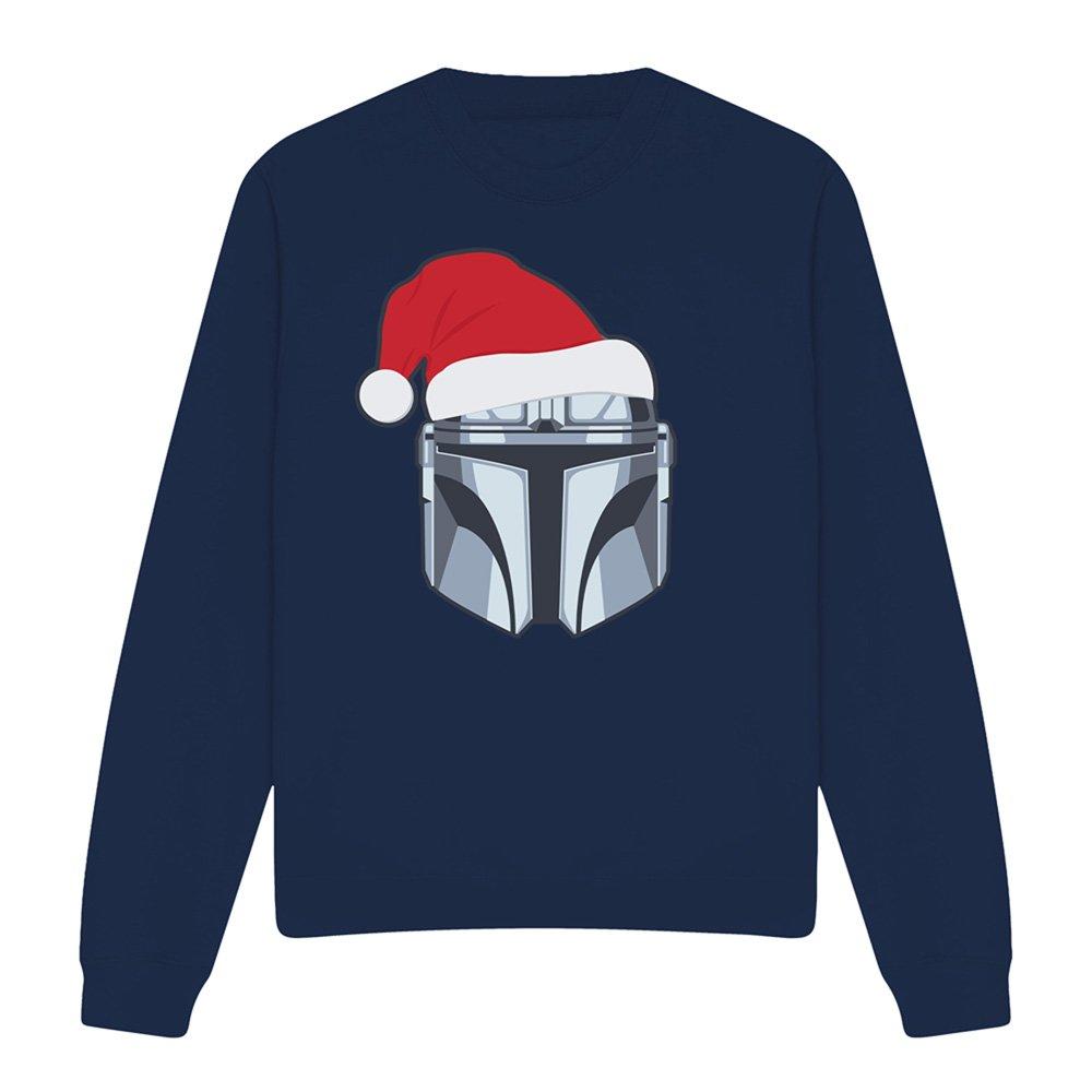 Navy - The Mandalorian - The Mandalorian Mando Christmas Santa Hat Sweatshi - 4