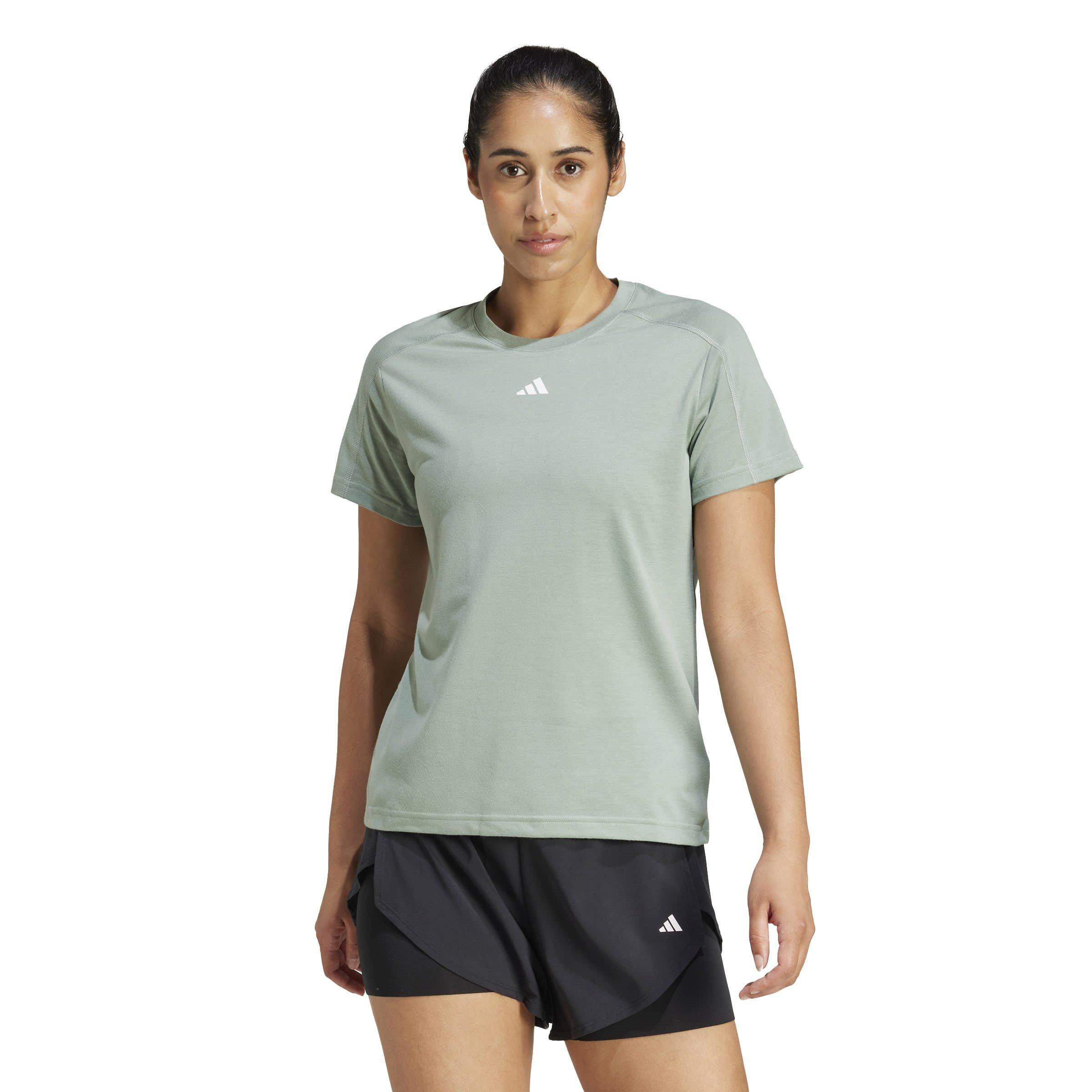 Silve Green/Wht - adidas - Train Essentials Minimal Womens Performance T Shirt - 2
