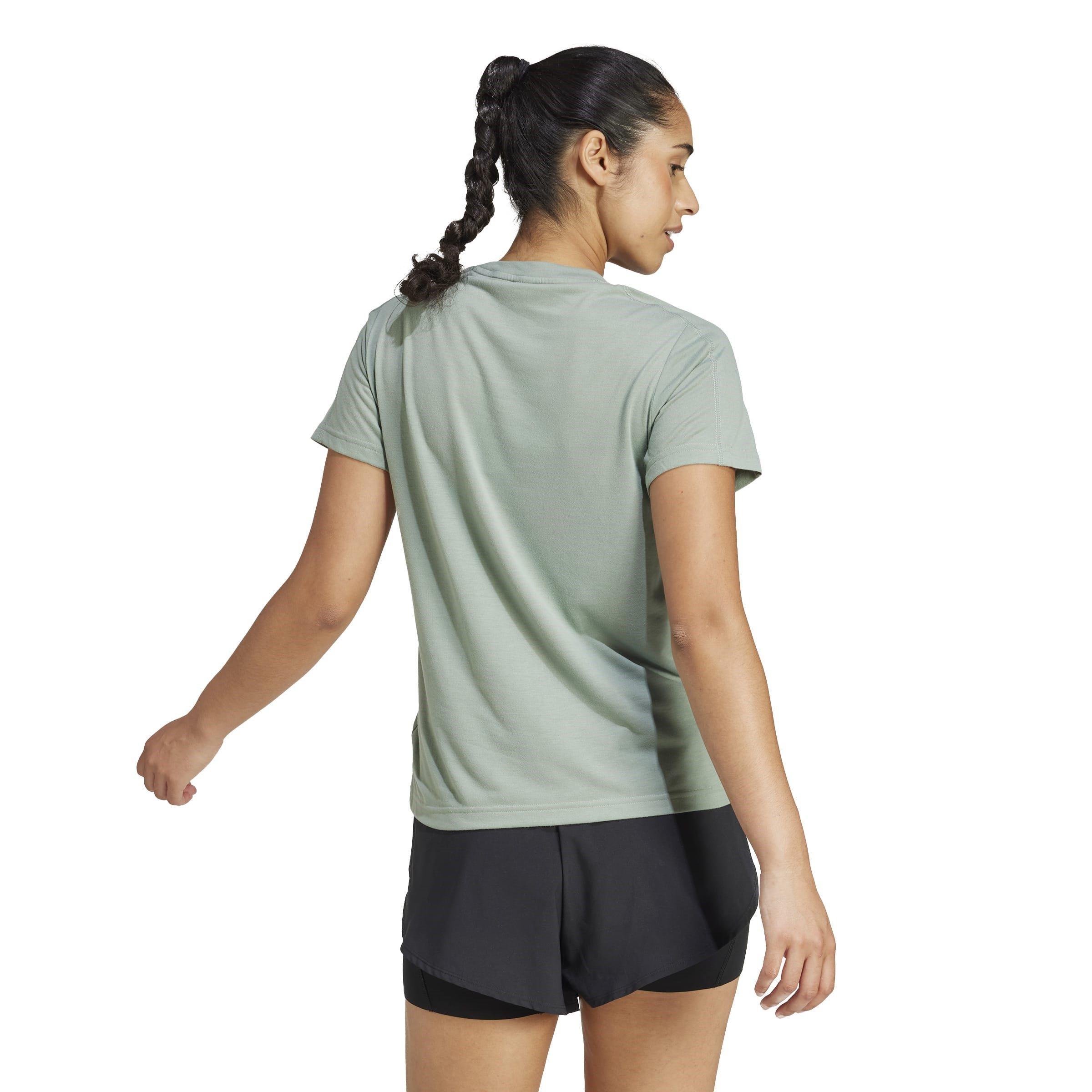 Silve Green/Wht - adidas - Train Essentials Minimal Womens Performance T Shirt - 3