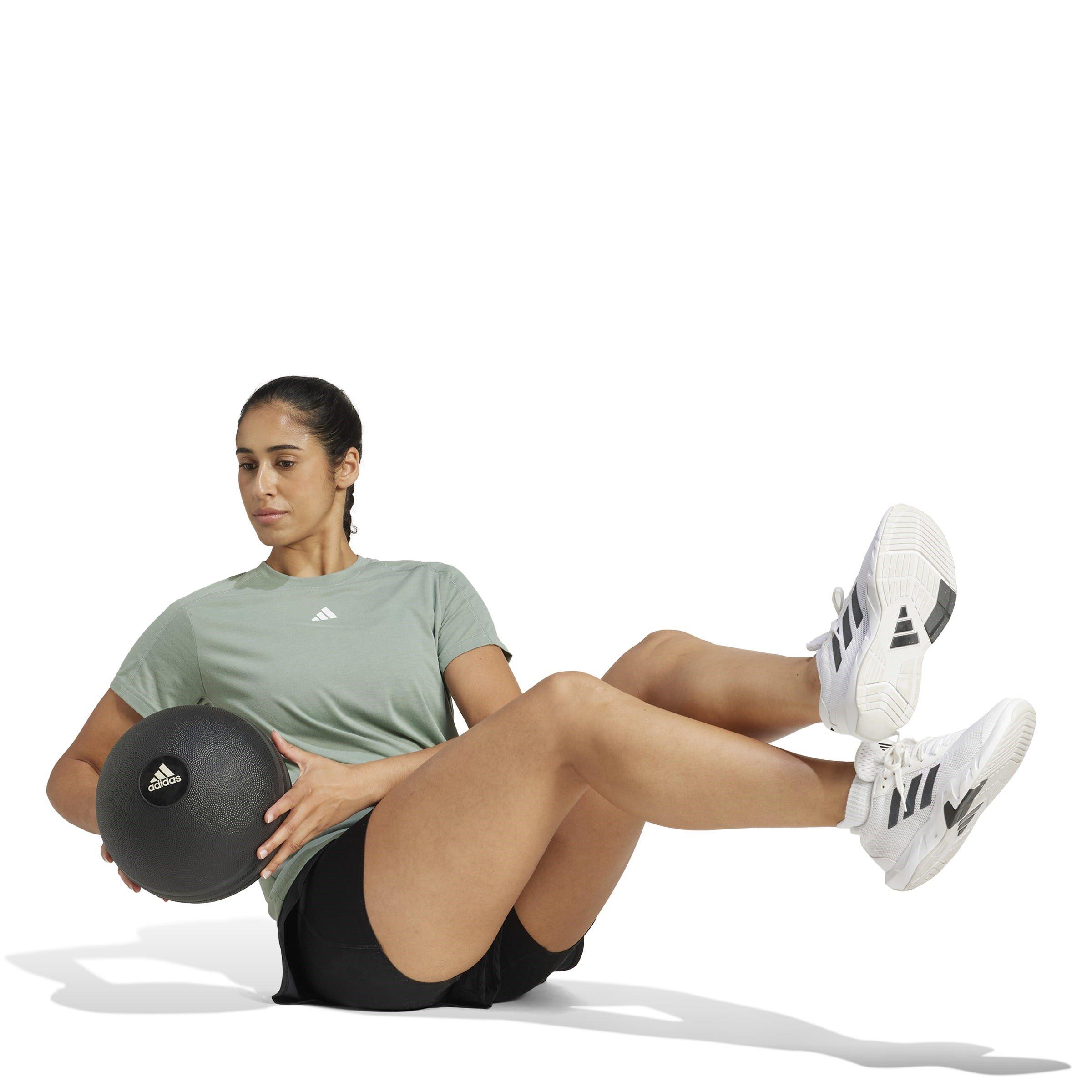 Silve Green/Wht - adidas - Train Essentials Minimal Womens Performance T Shirt - 4