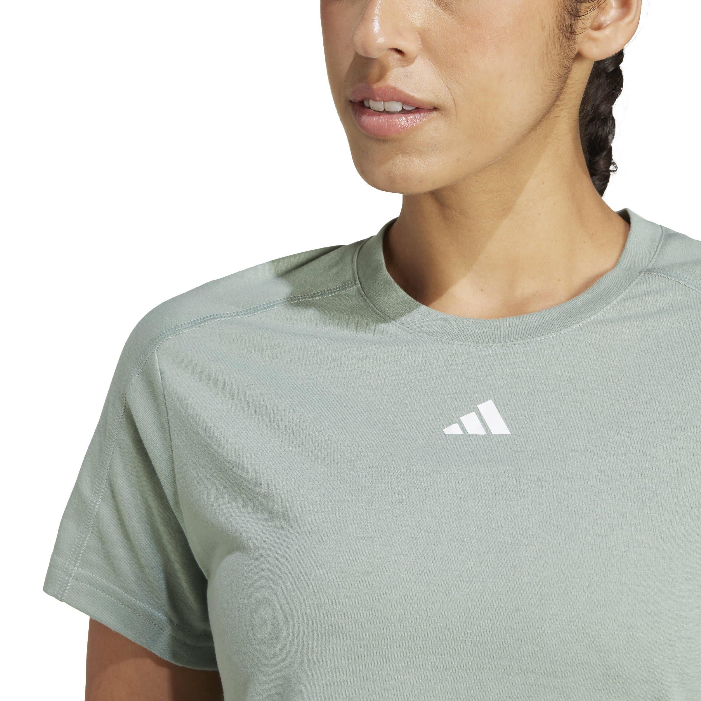 Silve Green/Wht - adidas - Train Essentials Minimal Womens Performance T Shirt - 5
