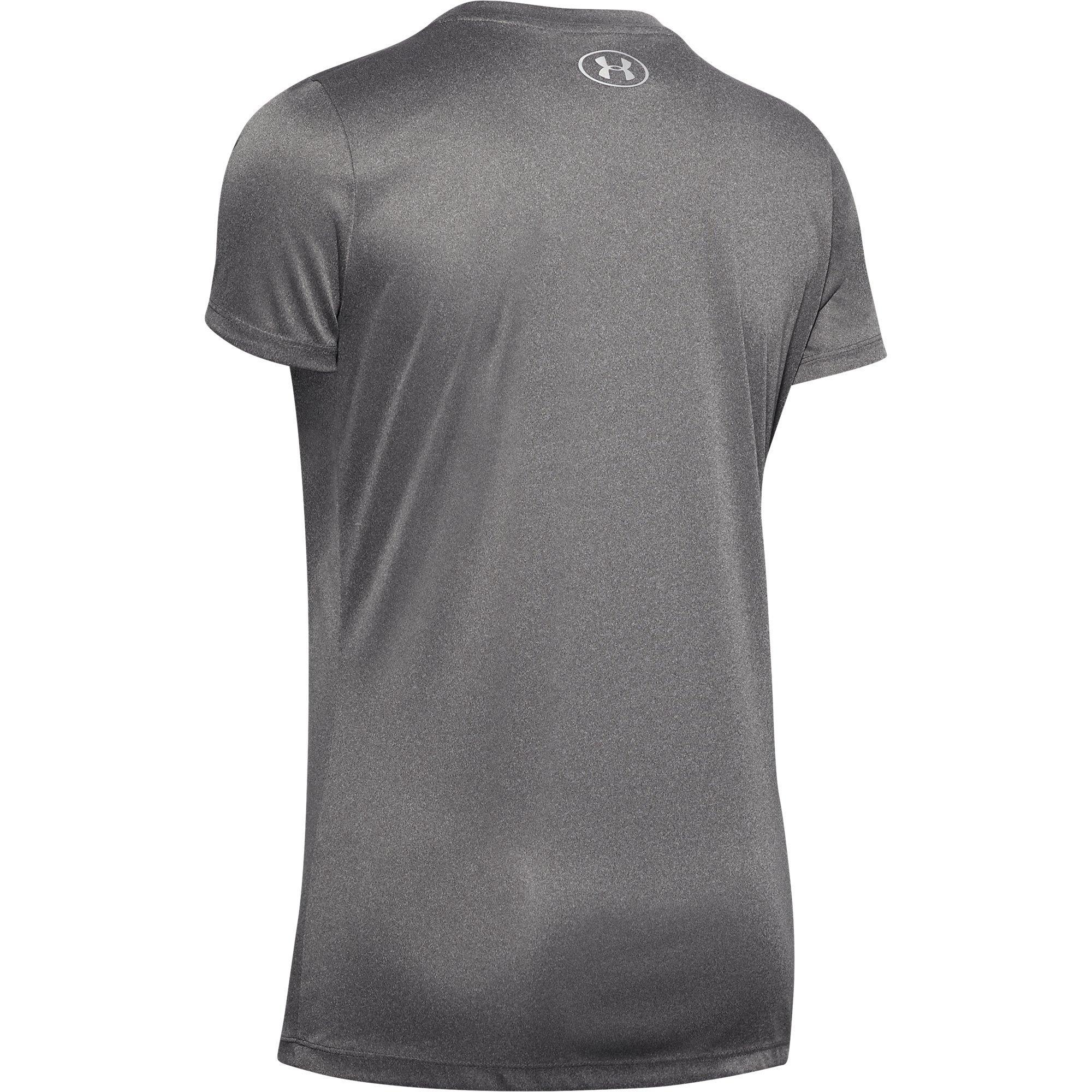 Crbon Hthr/Silv - Under Armour - Velocity Solid Crew Womens T Shirt - 6