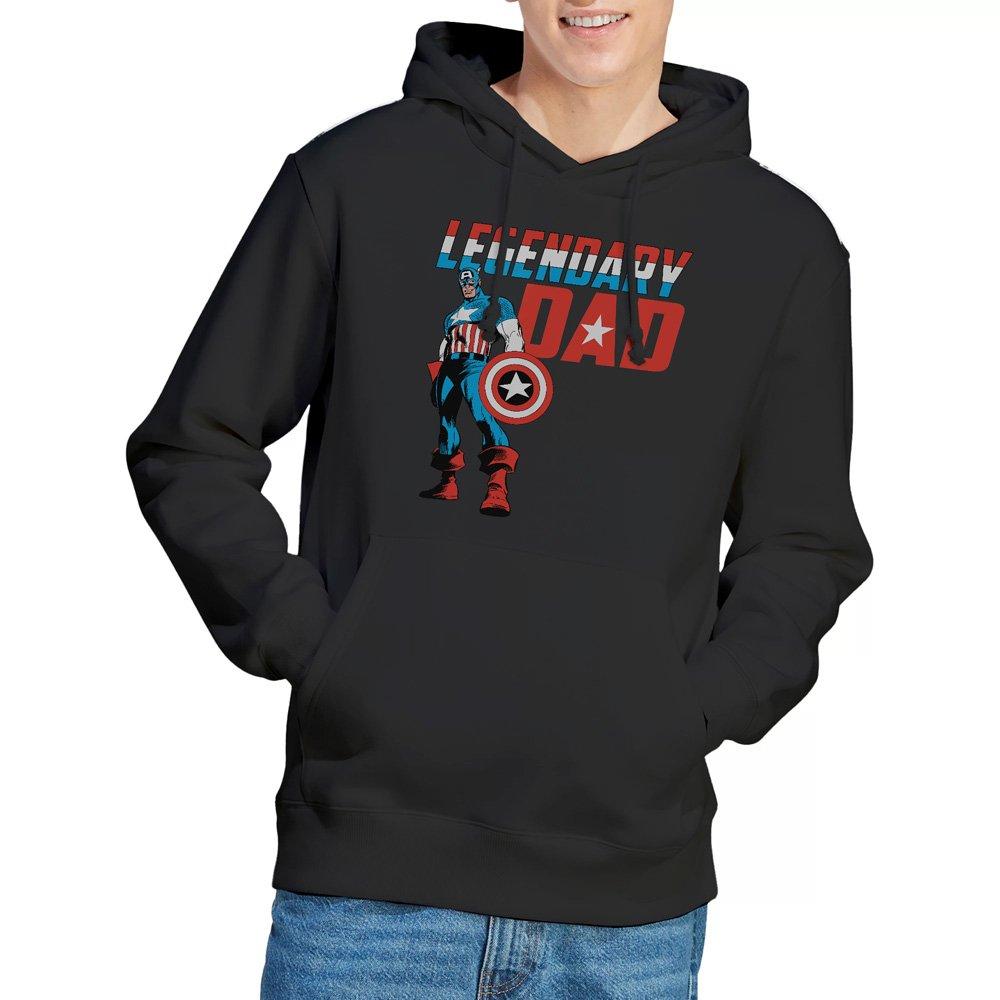 Captain America Men's Fathers Day Legendary Dad Hoodie - Black - XXL
