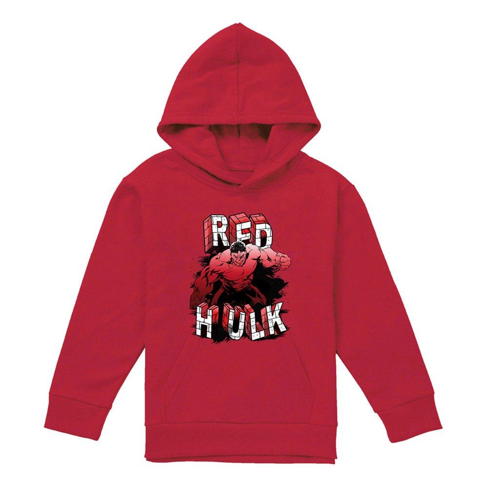 Red - Marvel - Marvel Red Hulk Bricks Youth Kids Pull-Over Hoodie - 1