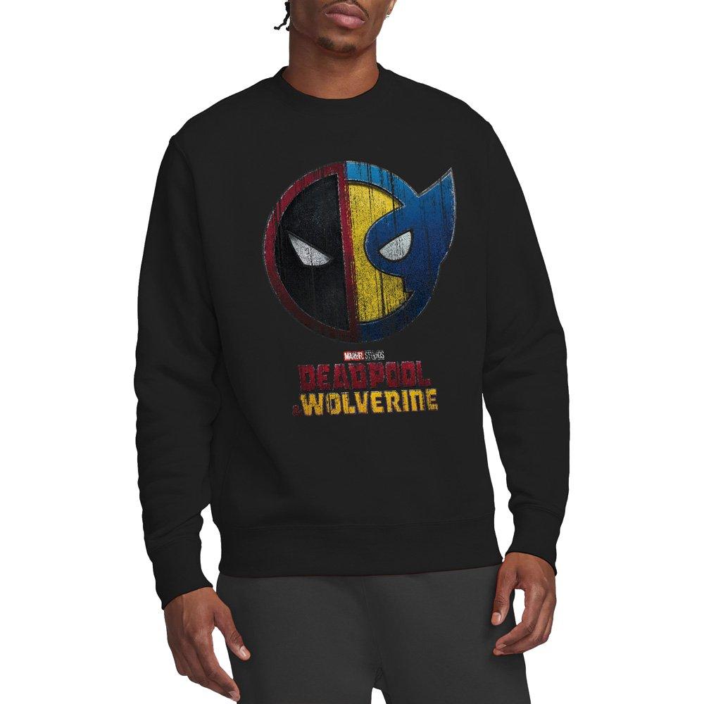 Black - Marvel - DEADPOOL & WOLVERINE WORN CREST Sweatshirt Black - 1