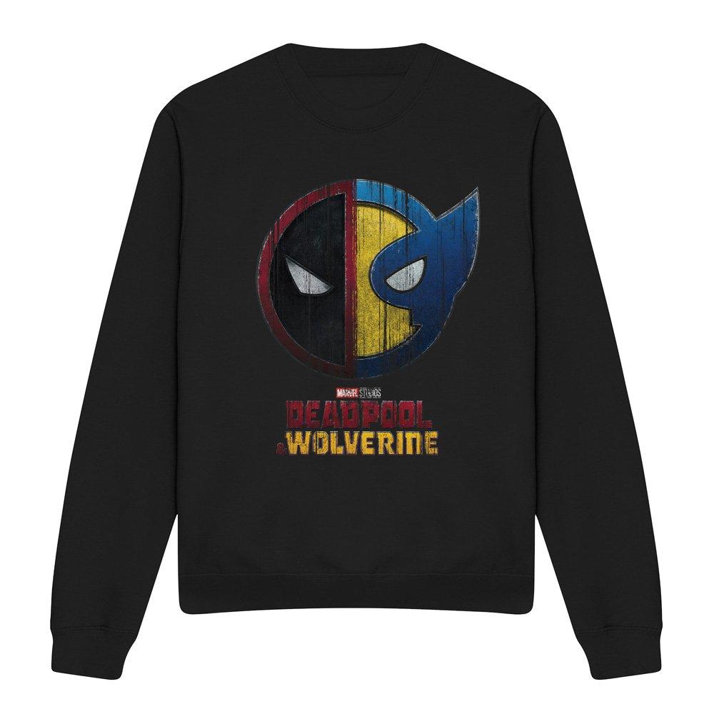 Black - Marvel - DEADPOOL & WOLVERINE WORN CREST Sweatshirt Black - 4