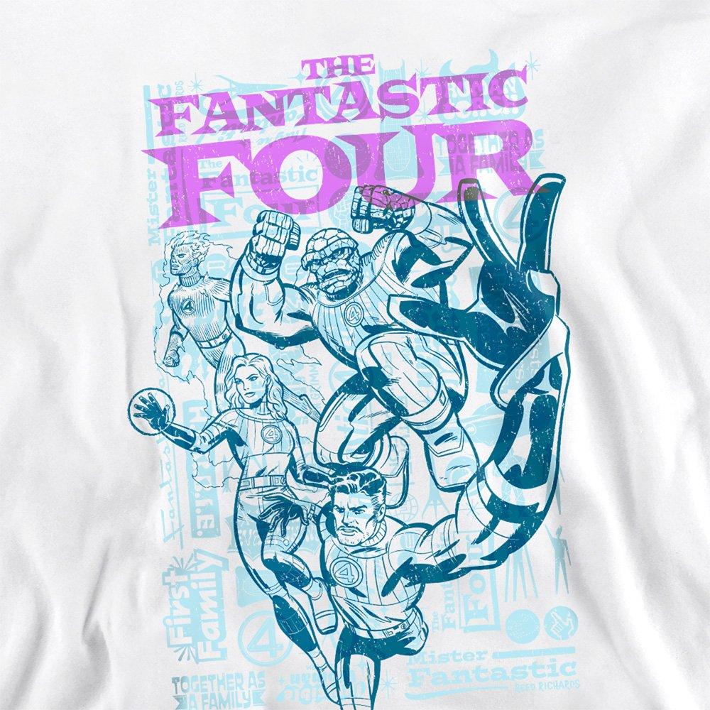 White - Marvel - Fantastic Four Lineart Heroic First Family Sweatsh - 2