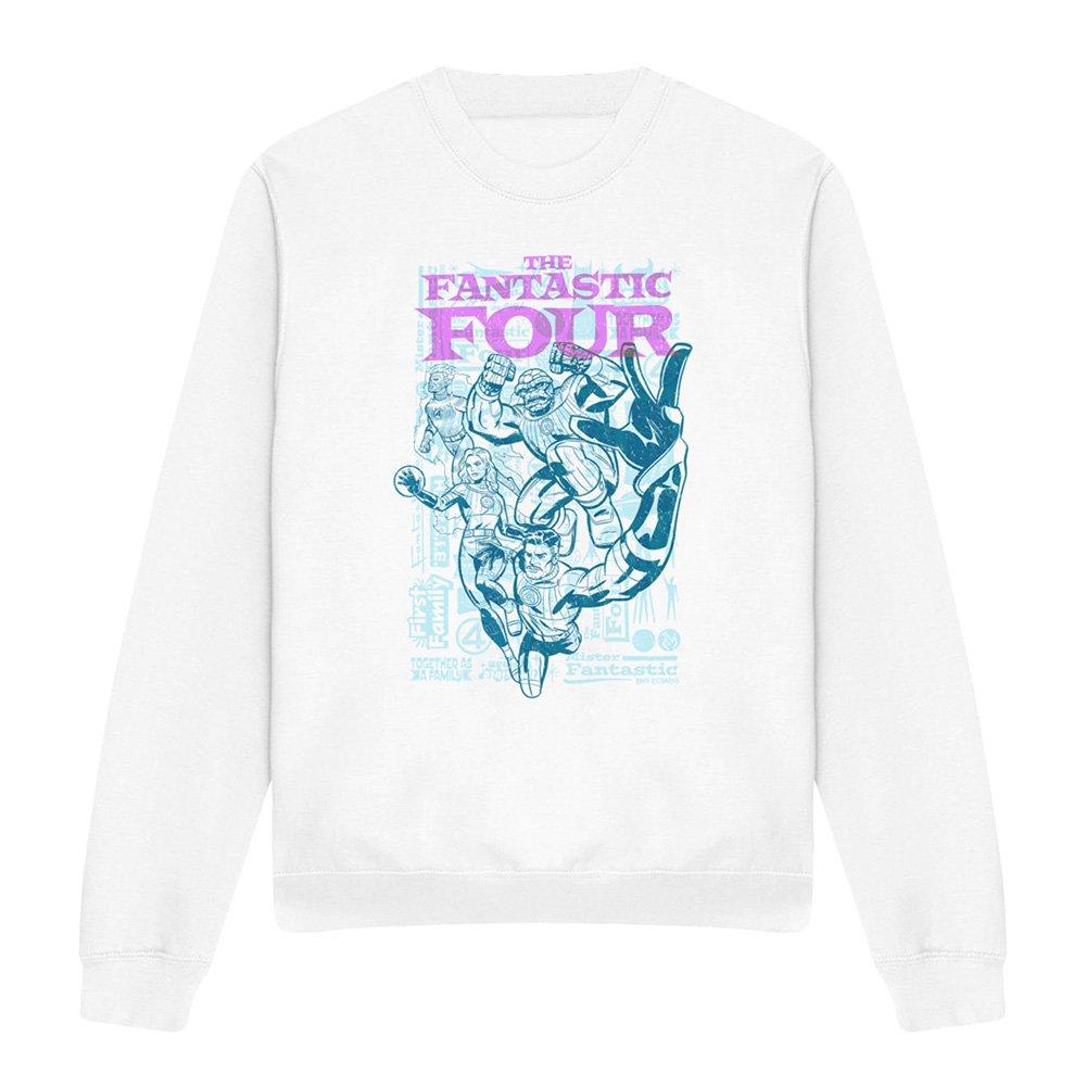 White - Marvel - Fantastic Four Lineart Heroic First Family Sweatsh - 4
