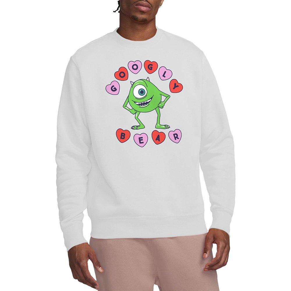 White - Disney - Mike Wazowski Googly Bear Hearts Sweatshirt White - 1