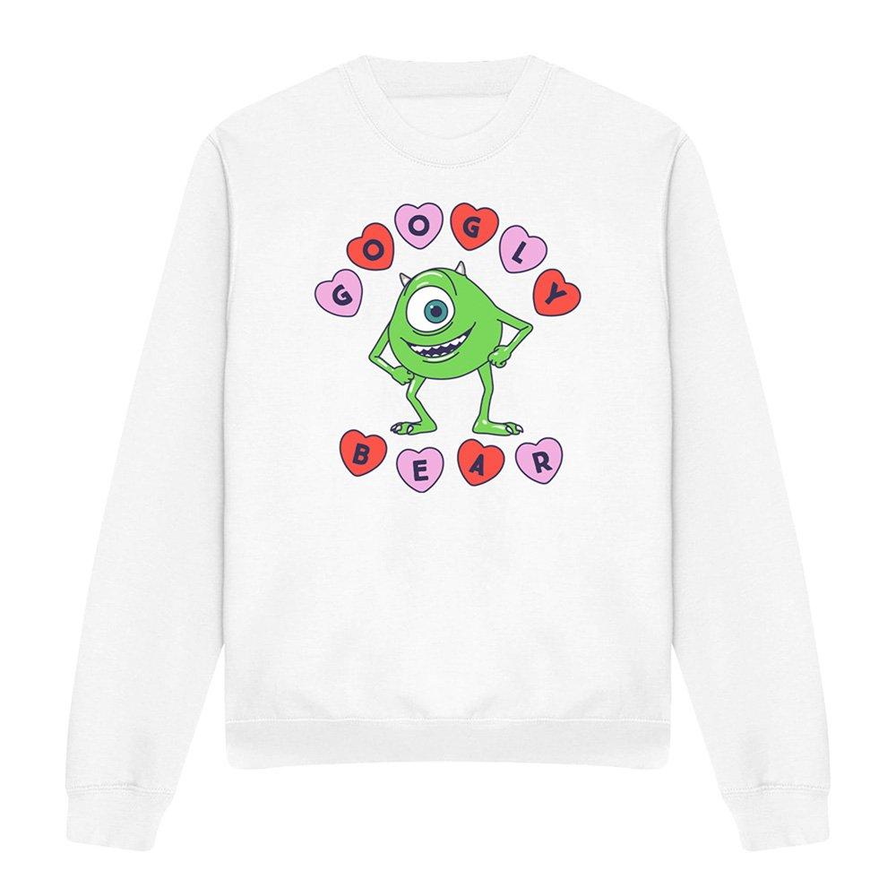 White - Disney - Mike Wazowski Googly Bear Hearts Sweatshirt White - 4