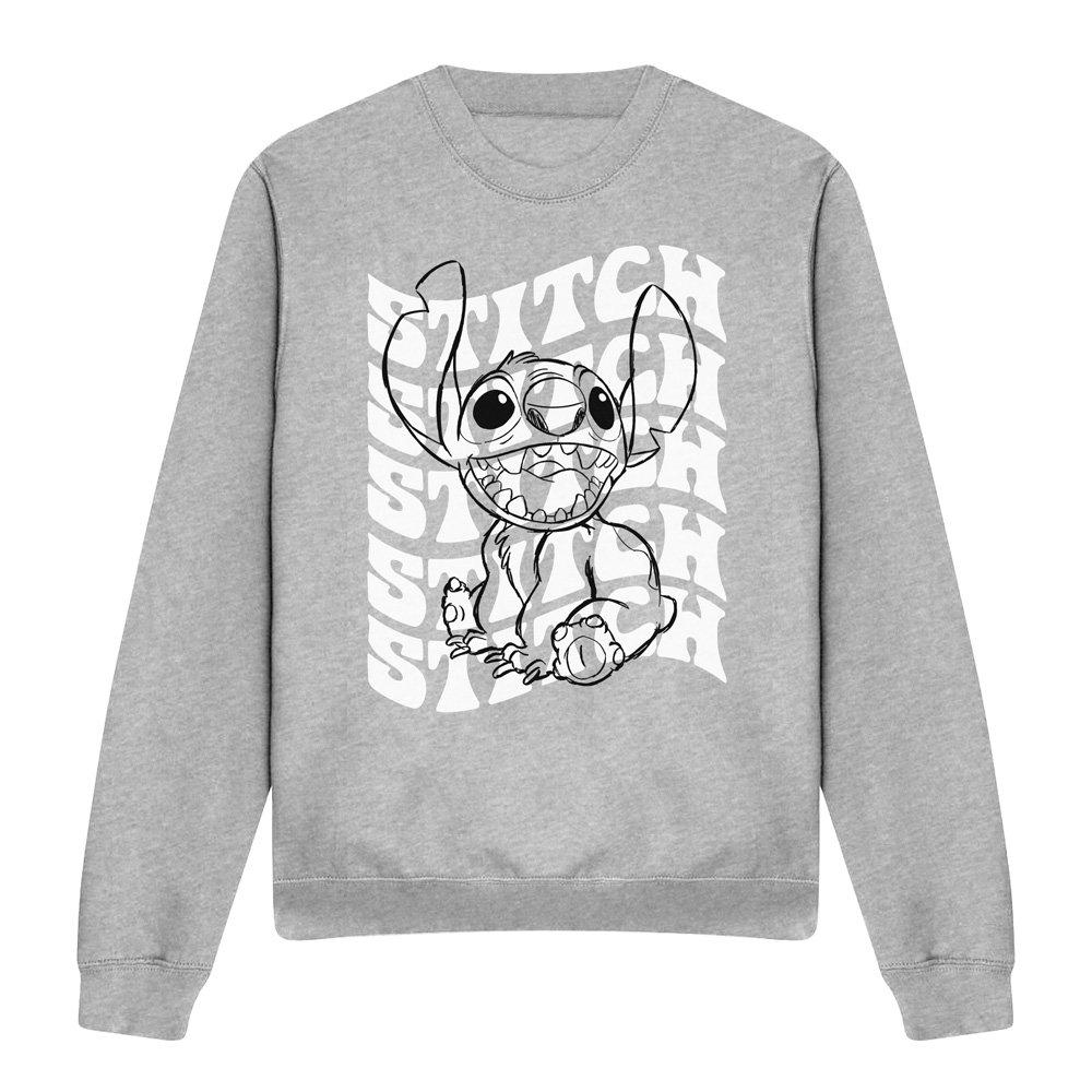 Light Grey - Disney - Lilo & Stitch Sketch Name Repeat Sweatshirt Light - 4