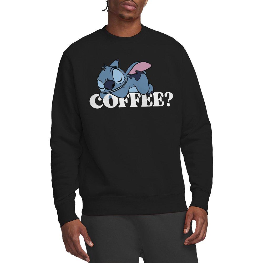 Black - Disney - Lilo And Stitch Coffee? Adults Crew Sweatshirt Bl - 1