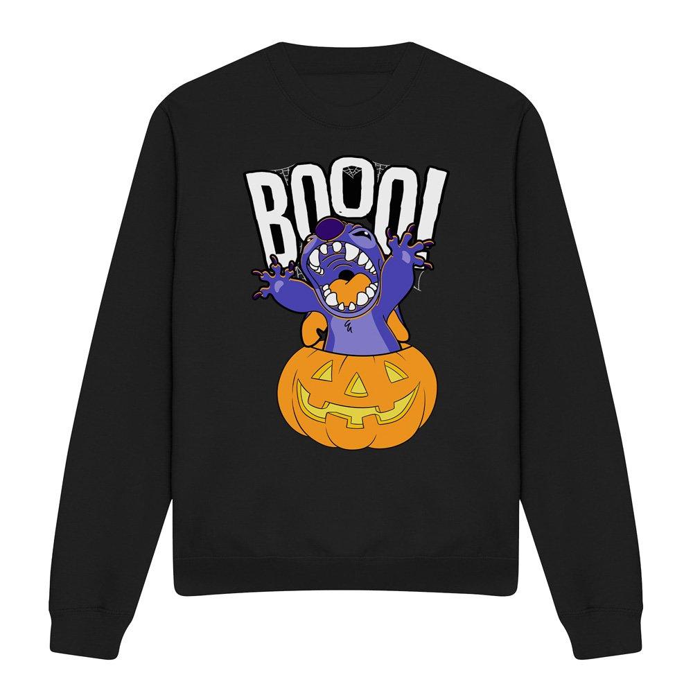 Black - Disney - Lilo & Stitch Laughing Pumpkin Sweatshirt Black - 4