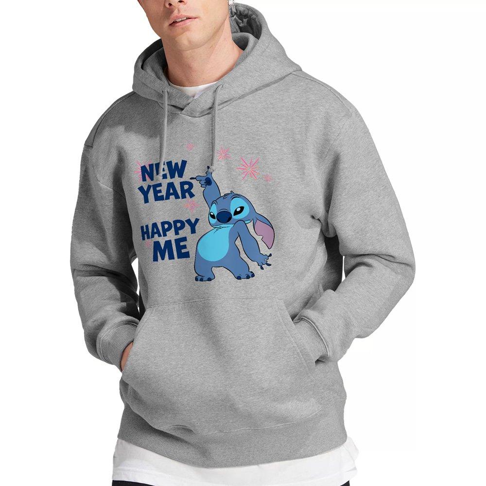 Light Grey - Disney - Lilo & Stitch New Year Happy Me Hoodie Light Grey - 1