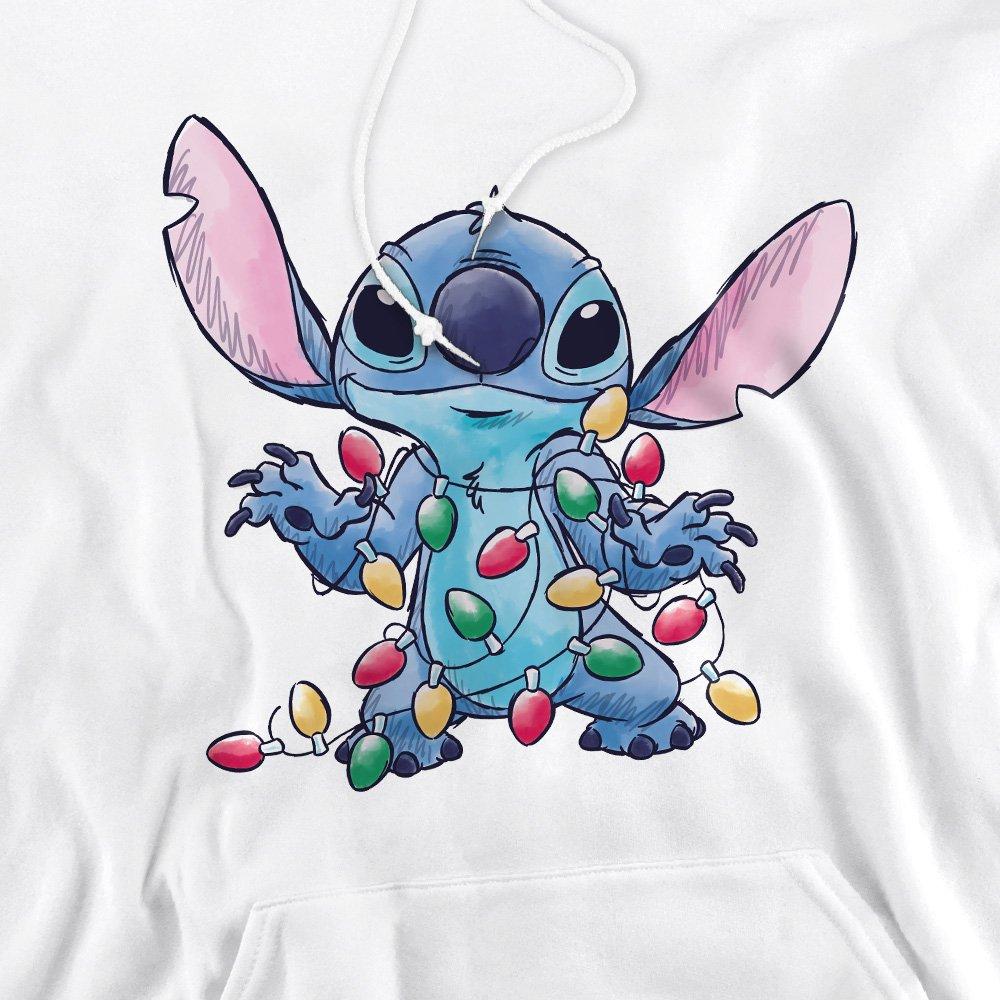 White - Disney - Lilo & Stitch Tangled Christmas Lights Sketch Hood - 2