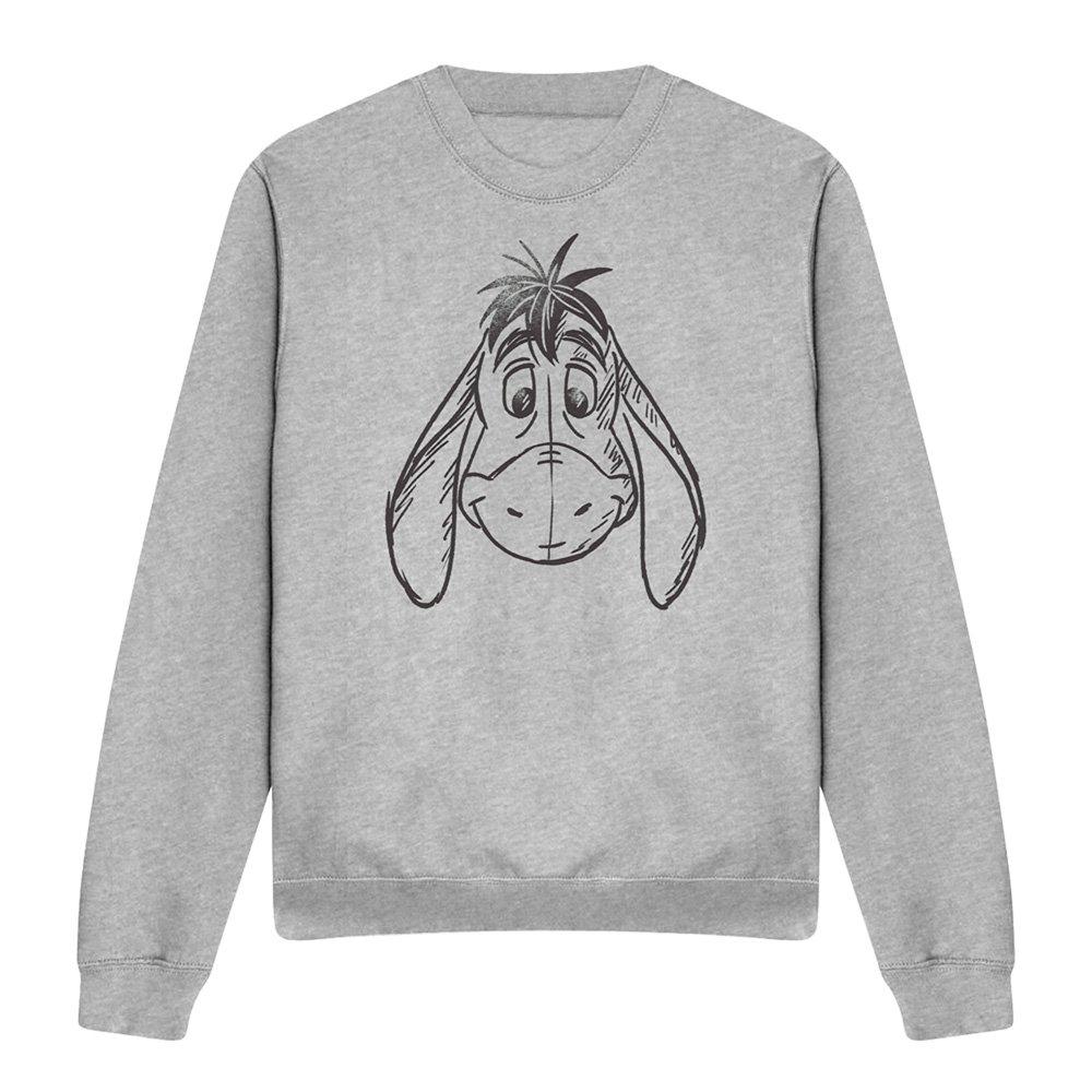 Light Grey - Disney - Winnie The Pooh Eeyore Sketchy Face Sweatshirt At - 4