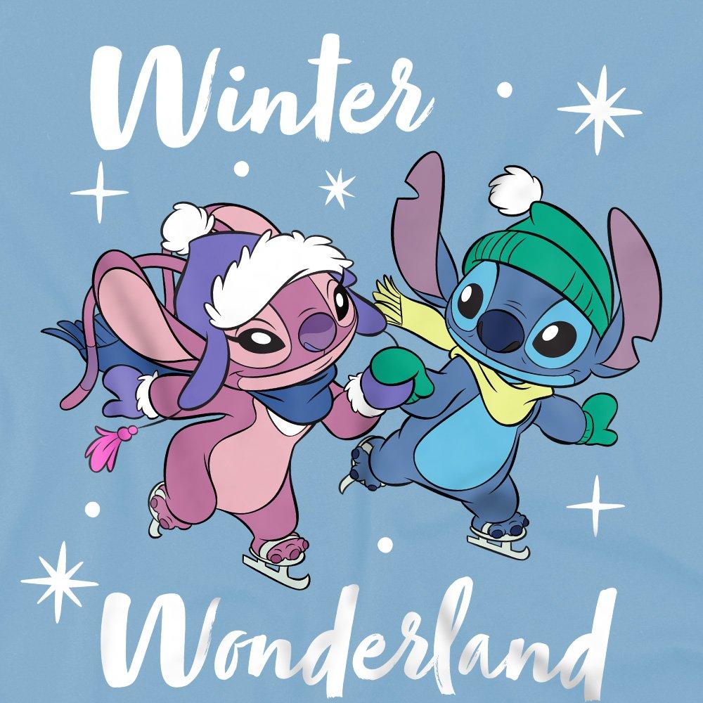 Light Blue - Disney - Stitch And Angel Ice Skating T-Shirt - 2