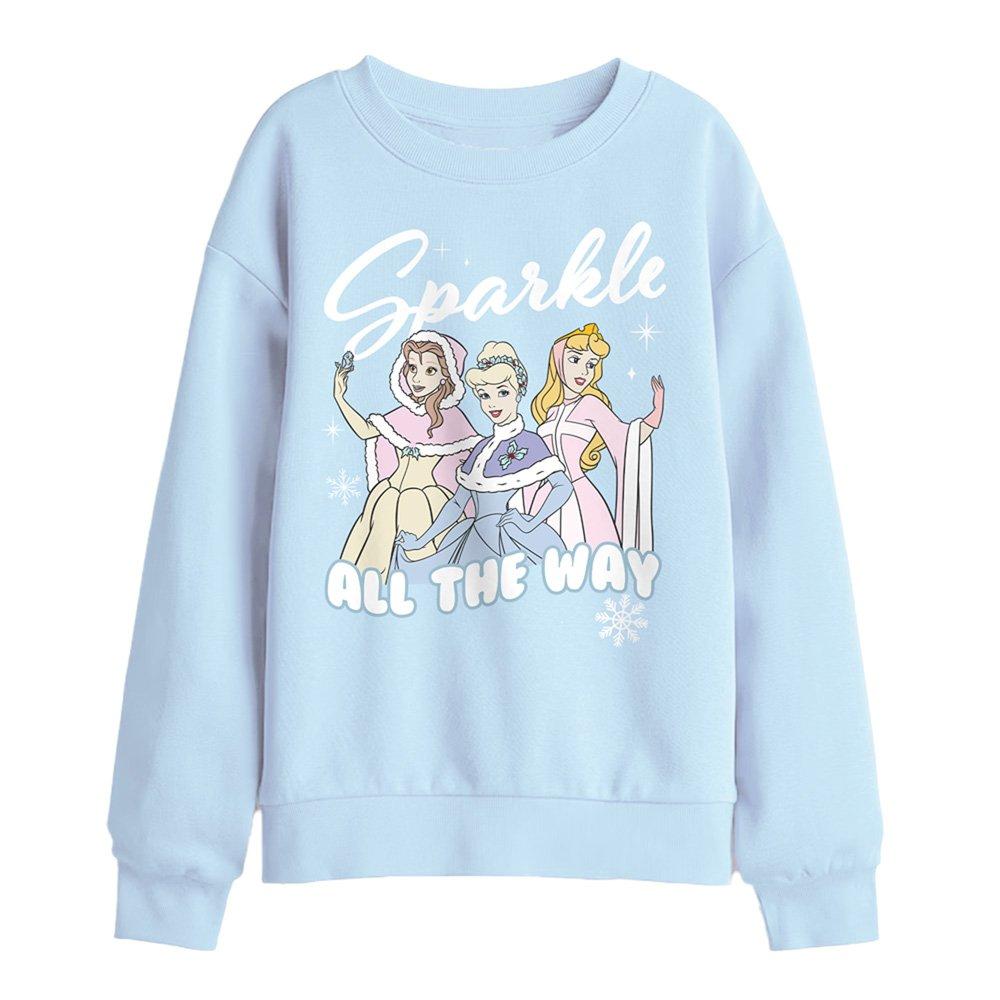 Light Blue - Disney - Princess Sparkle All The Way Kids Sweatshirt Ligh - 1
