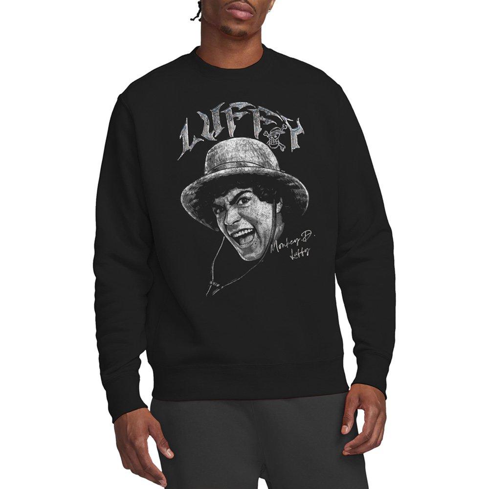 Black - One Piece - One Piece Luffy Heavy Metal Sweatshirt Black - 1