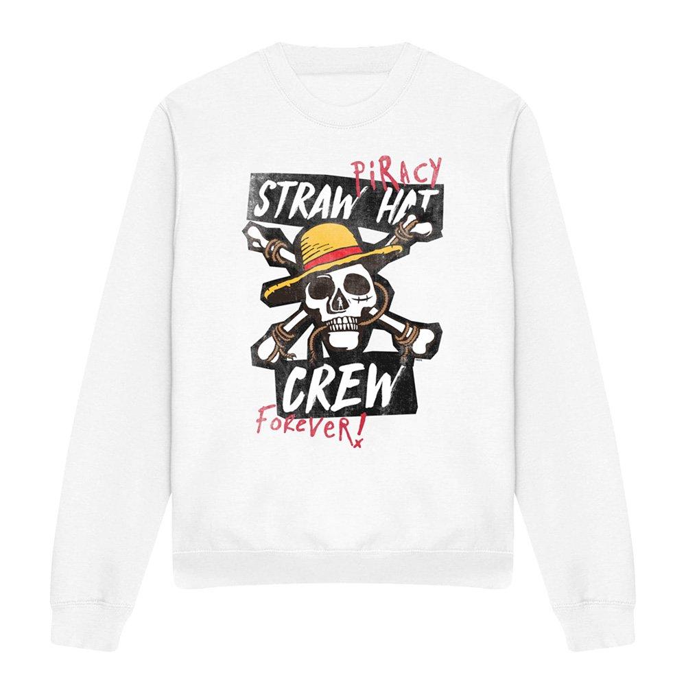 White - One Piece - One Piece Straw Hat Crew Sweatshirt White - 4