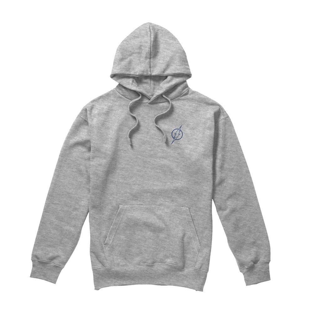 Grey - Flash - Flash Outline Logo Cotton Hoodie Grey - 4