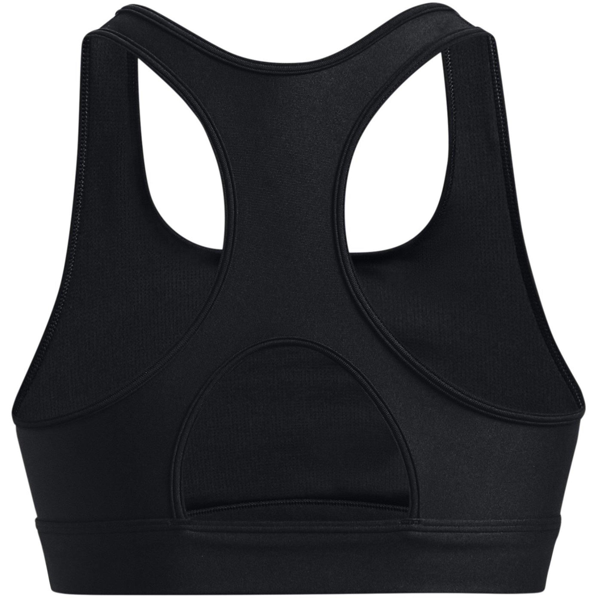 Zwart/Wit - Under Armour - HeatGear Armour Mid Padless Sports Bra Womens - 2