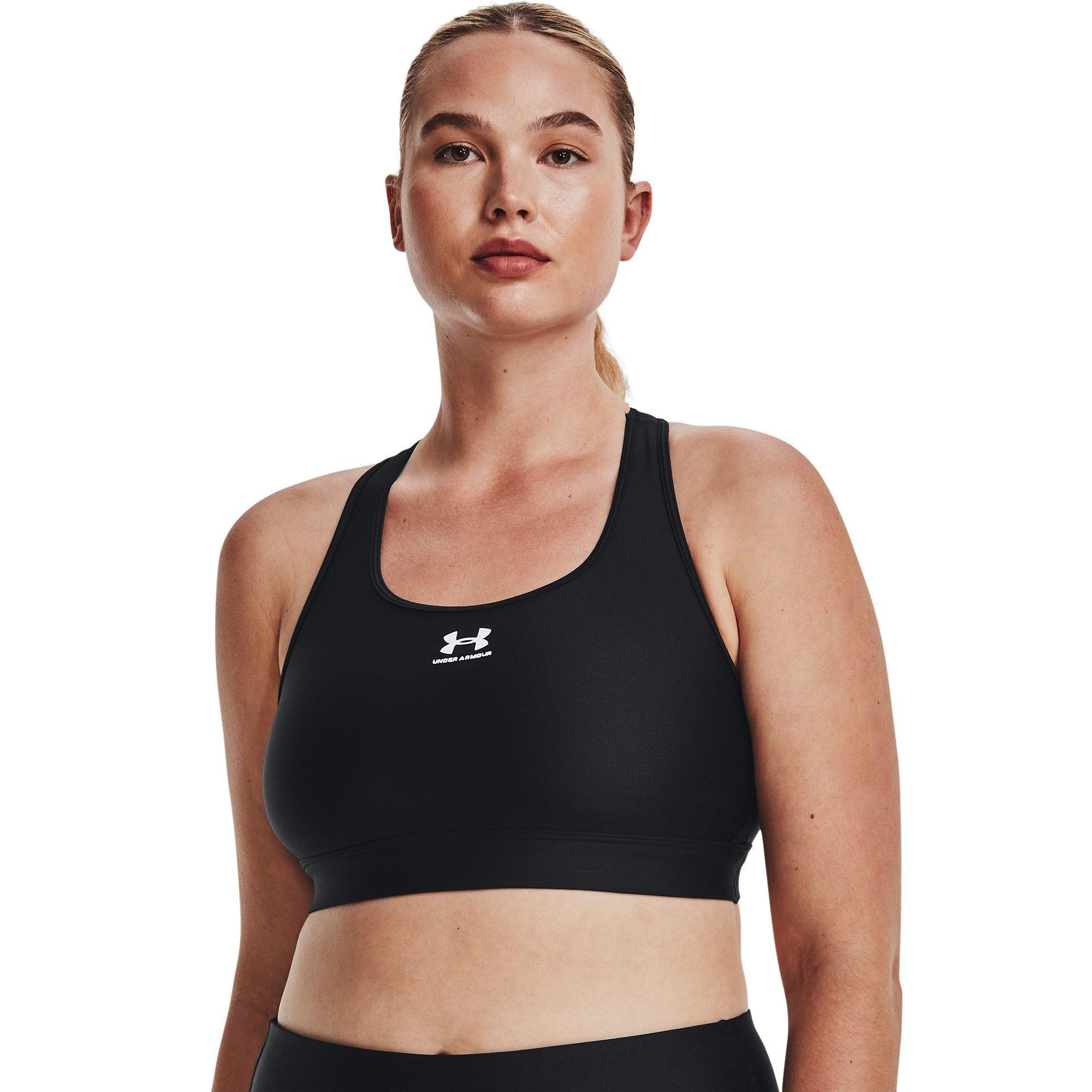 Zwart/Wit - Under Armour - HeatGear Armour Mid Padless Sports Bra Womens - 11