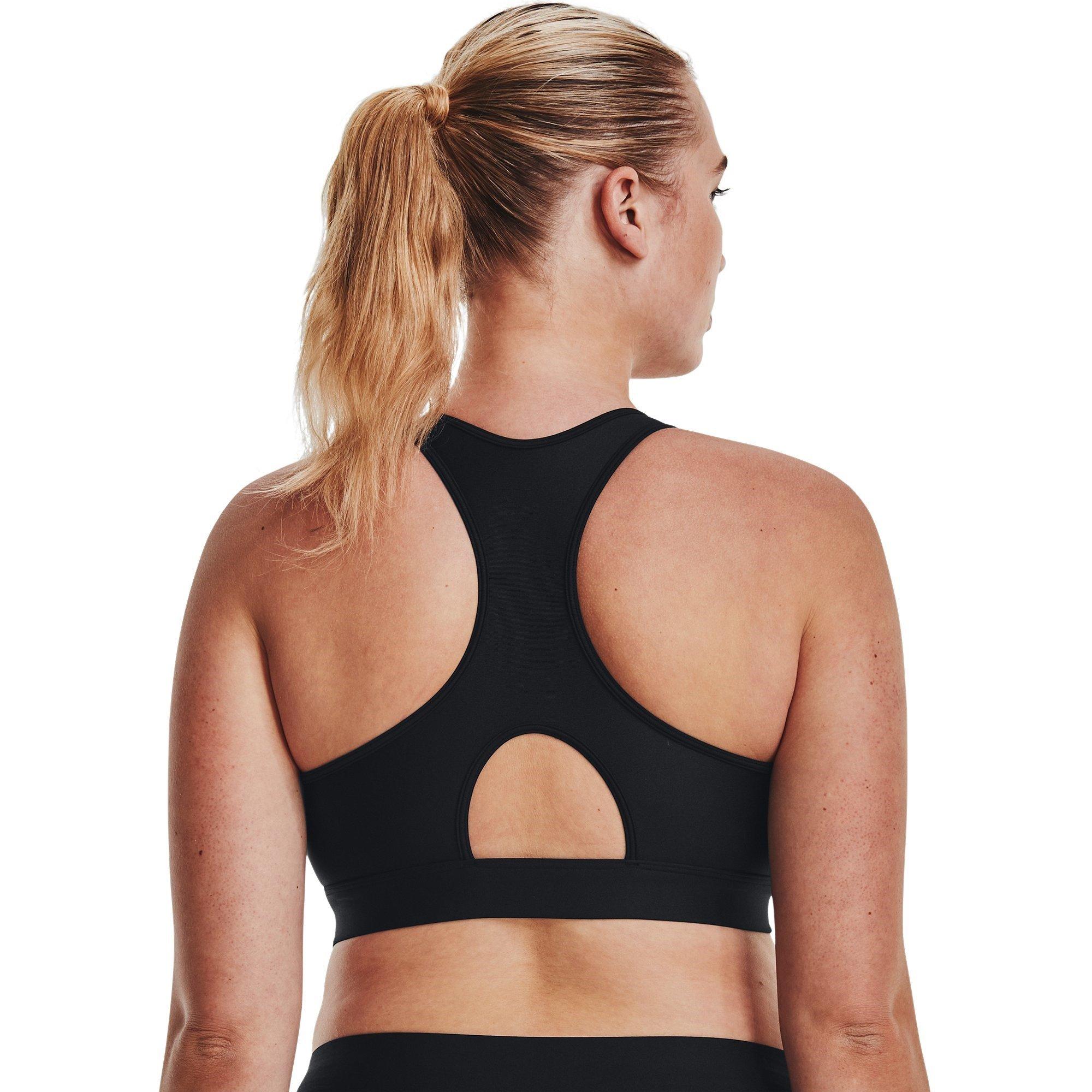 Zwart/Wit - Under Armour - HeatGear Armour Mid Padless Sports Bra Womens - 12