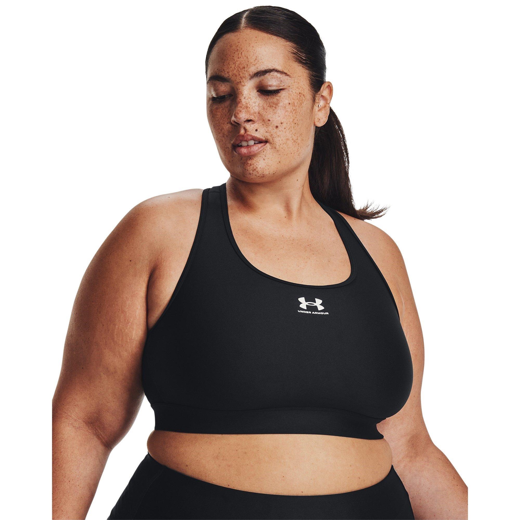 Zwart/Wit - Under Armour - HeatGear Armour Mid Padless Sports Bra Womens - 13