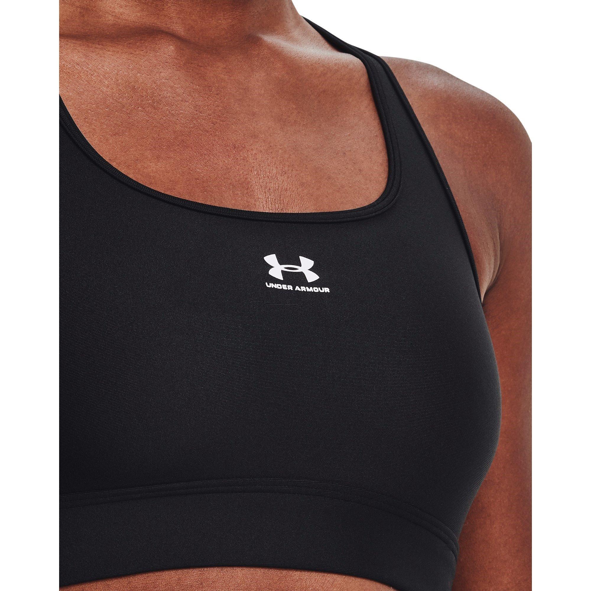 Zwart/Wit - Under Armour - HeatGear Armour Mid Padless Sports Bra Womens - 16