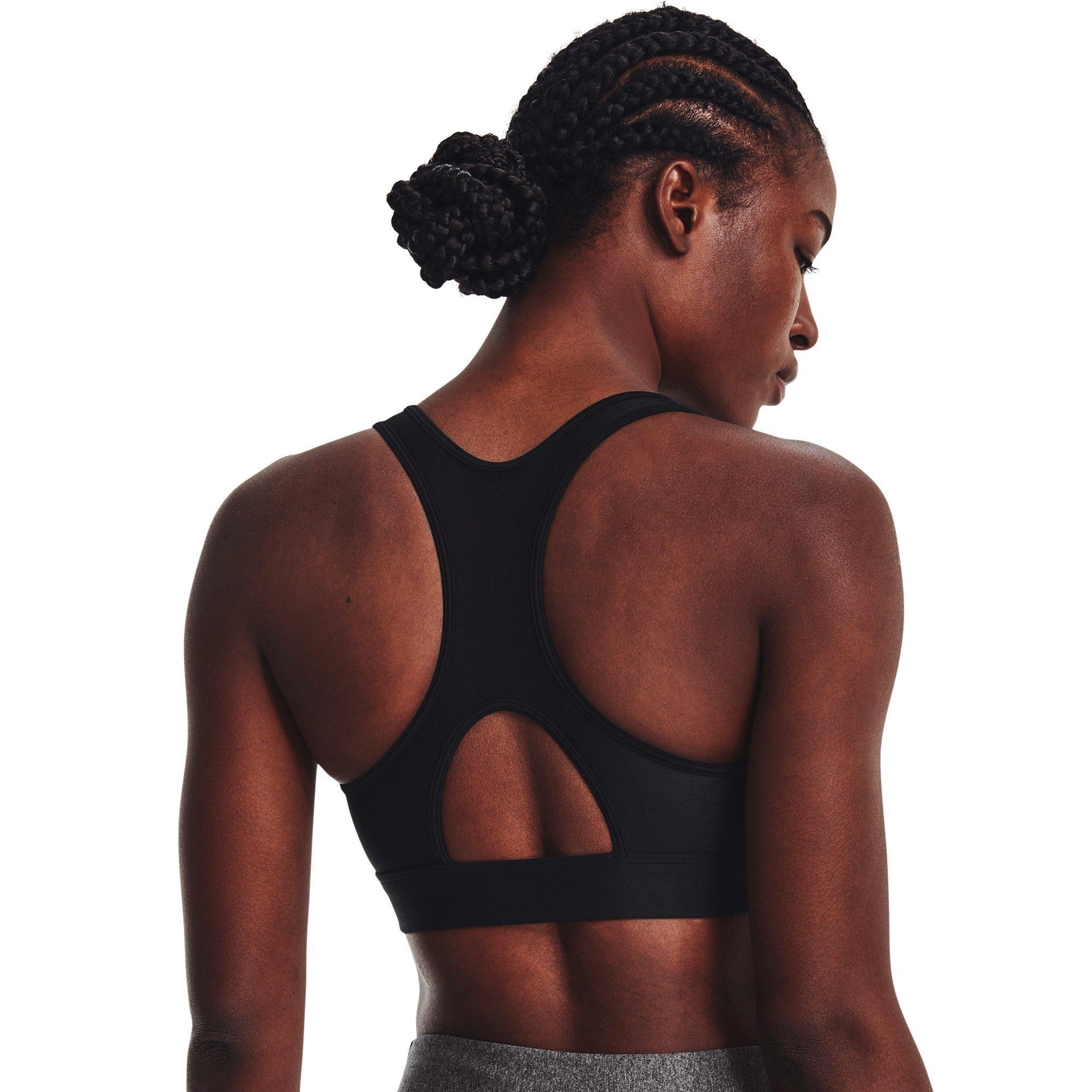 Zwart/Wit - Under Armour - HeatGear Armour Mid Padless Sports Bra Womens - 4