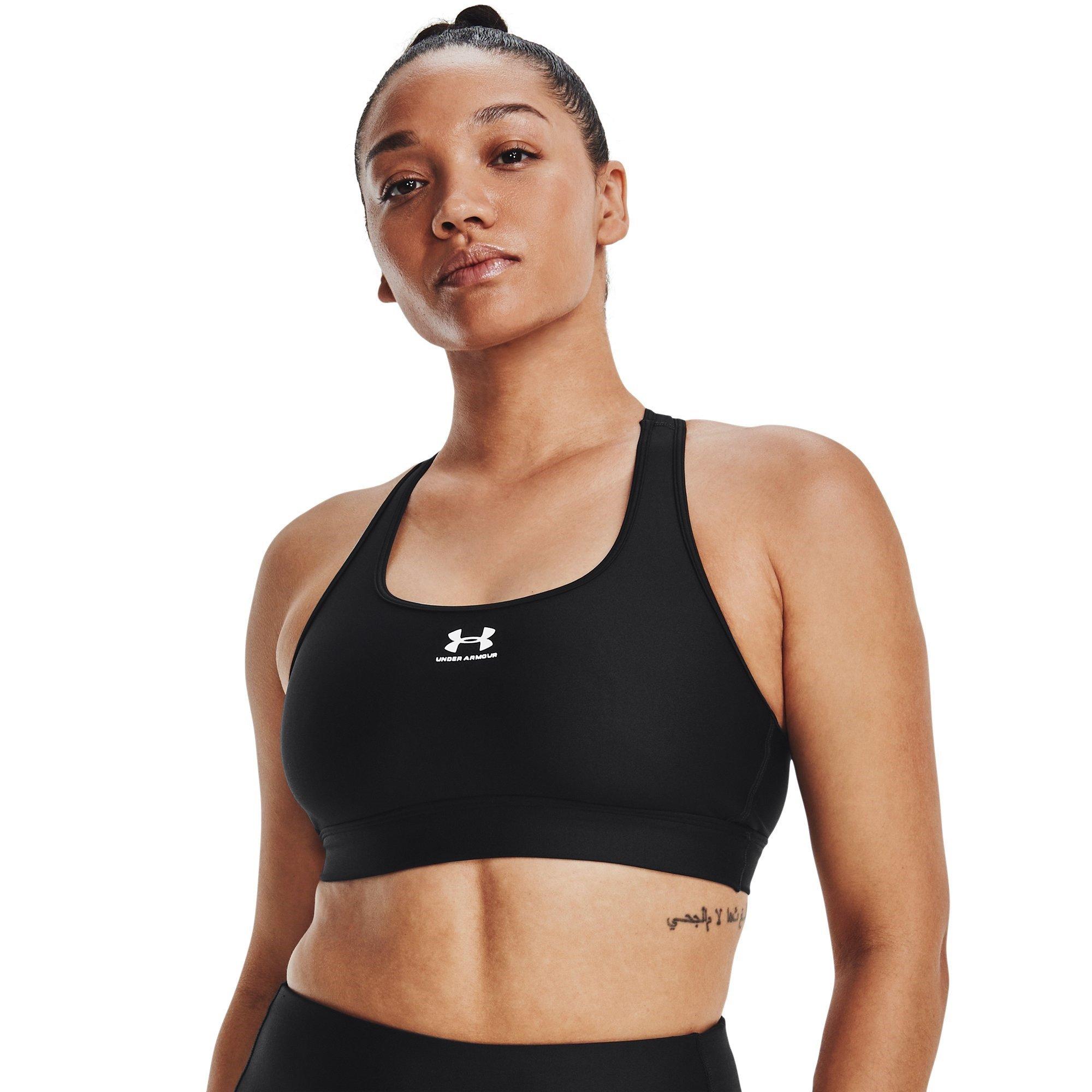 Zwart/Wit - Under Armour - HeatGear Armour Mid Padless Sports Bra Womens - 7