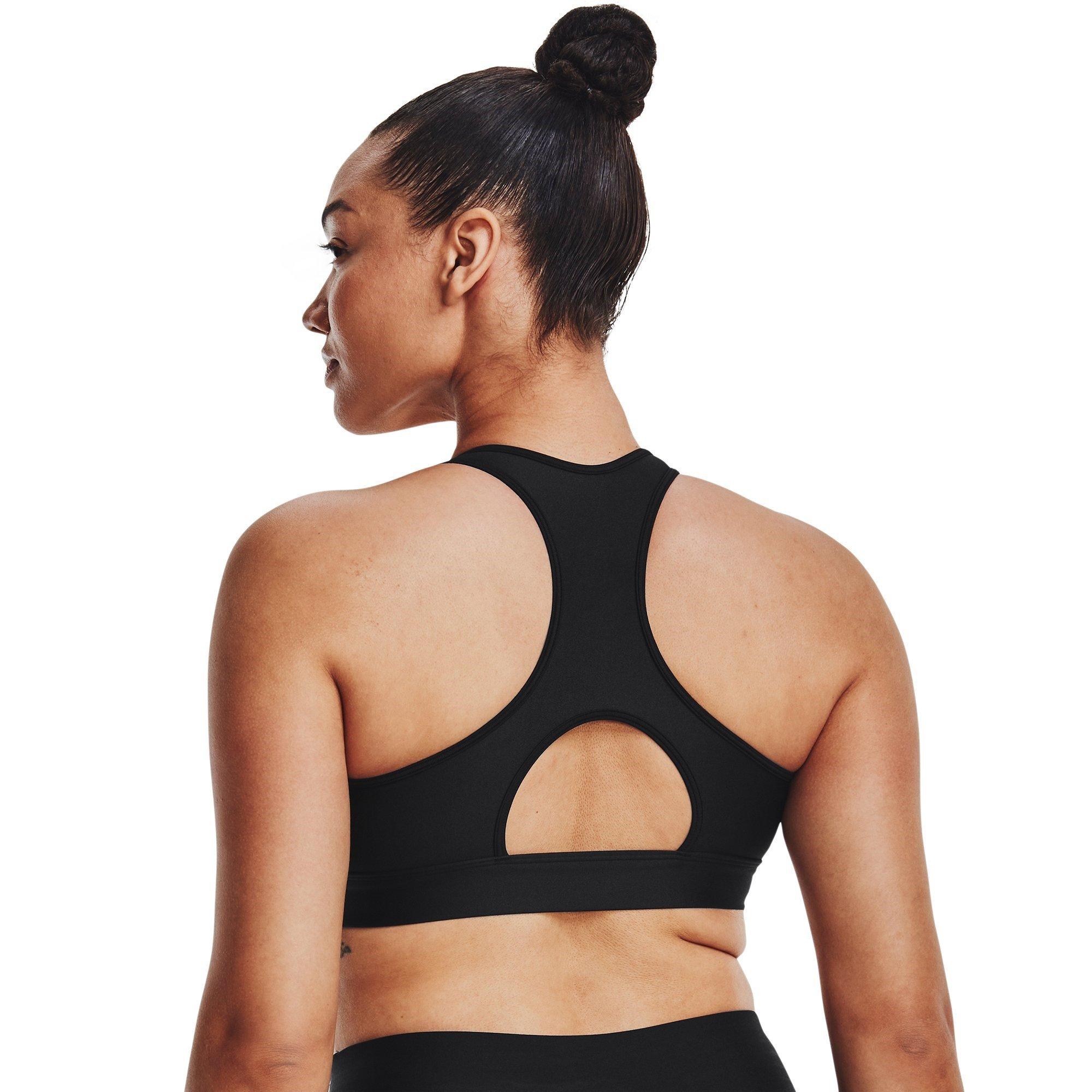 Zwart/Wit - Under Armour - HeatGear Armour Mid Padless Sports Bra Womens - 8