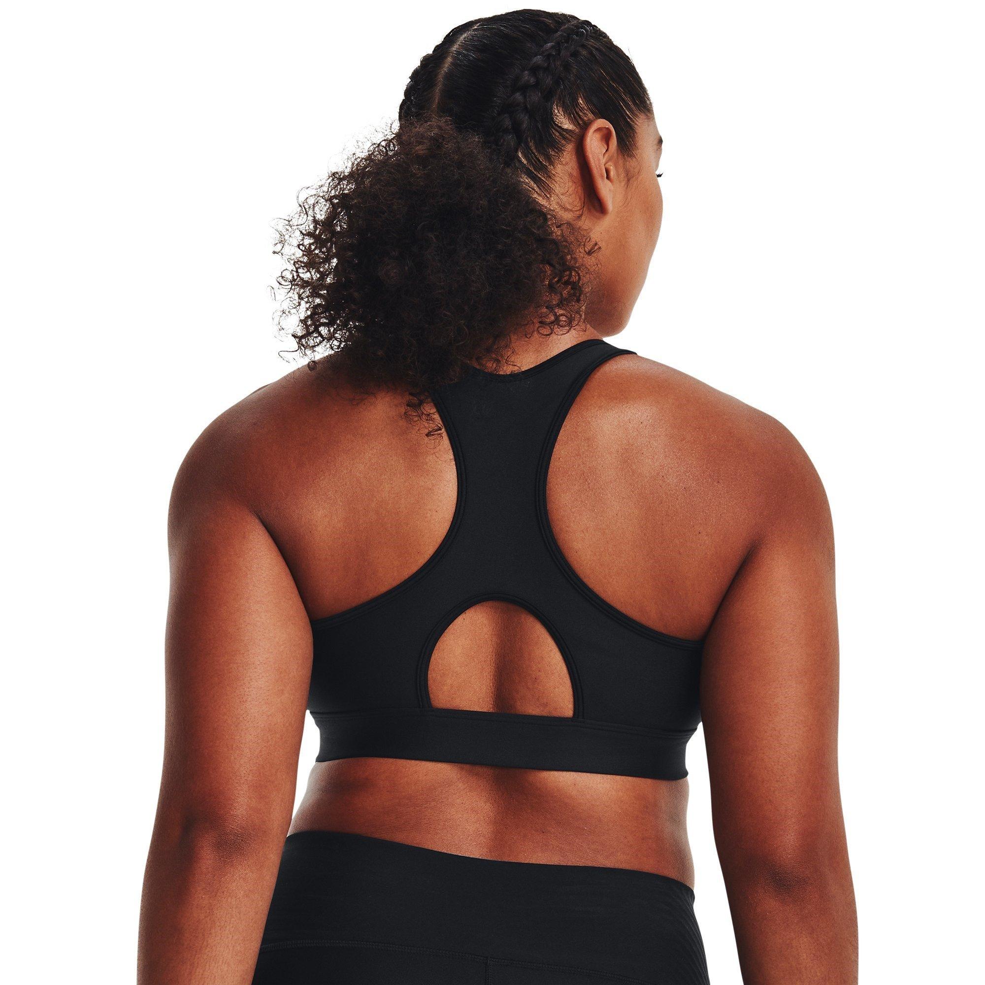 Zwart/Wit - Under Armour - HeatGear Armour Mid Padless Sports Bra Womens - 10