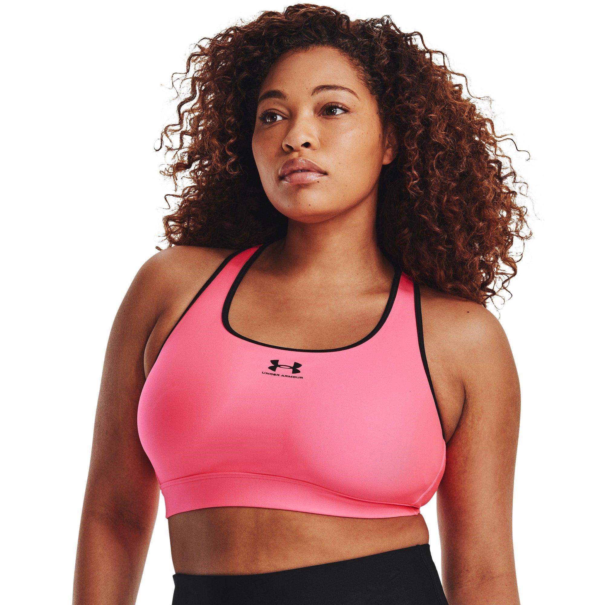 Cerise - Under Armour - HeatGear Armour Mid Padless Sports Bra Womens - 11