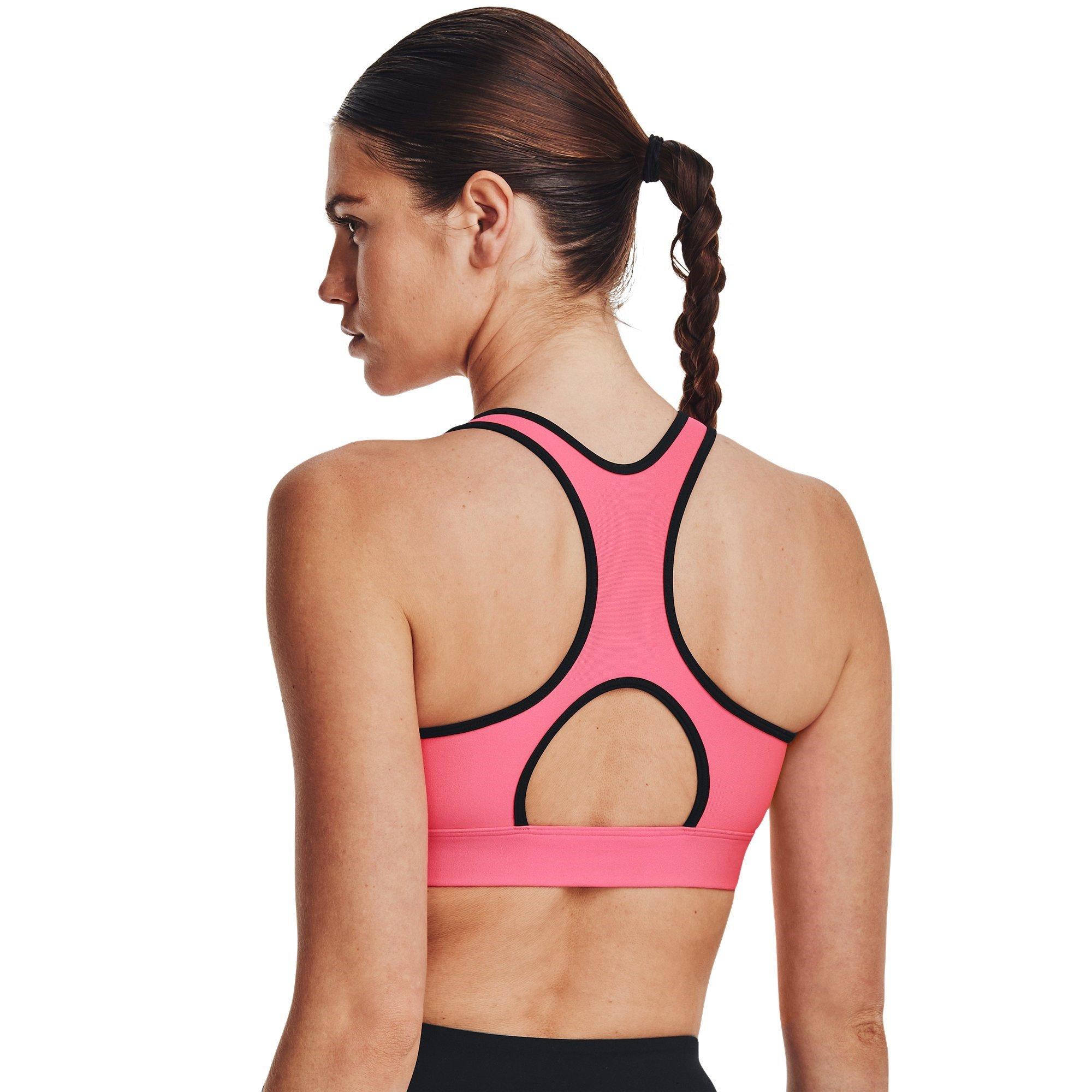 Cerise - Under Armour - HeatGear Armour Mid Padless Sports Bra Womens - 4