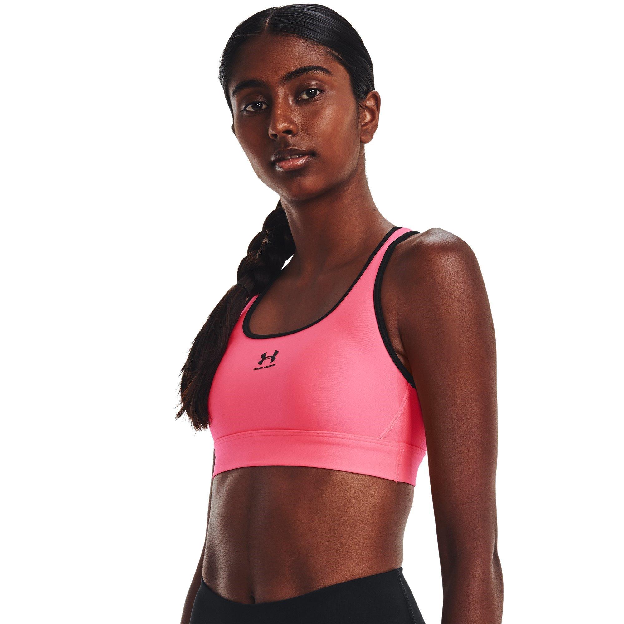 Cerise - Under Armour - HeatGear Armour Mid Padless Sports Bra Womens - 5