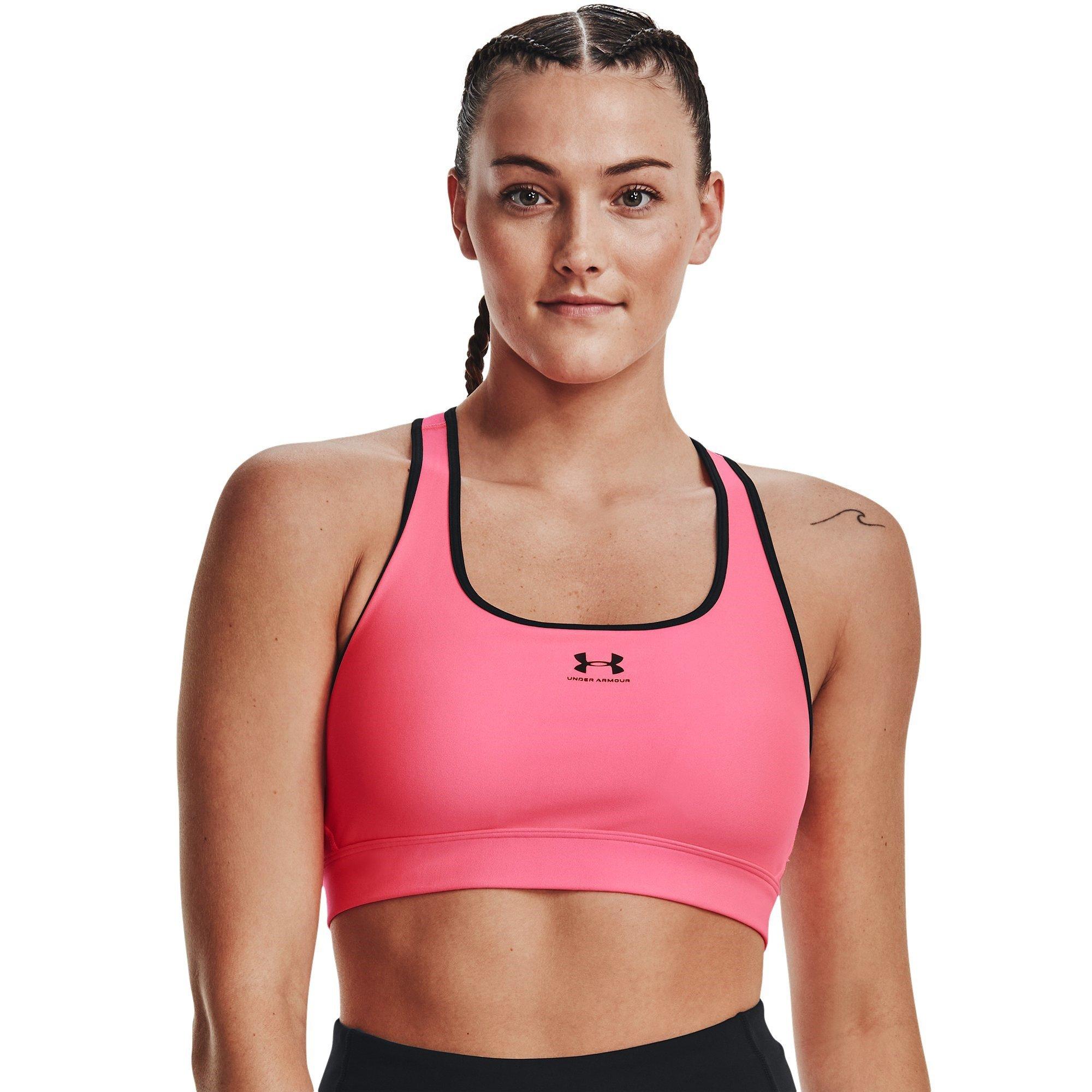 Cerise - Under Armour - HeatGear Armour Mid Padless Sports Bra Womens - 7