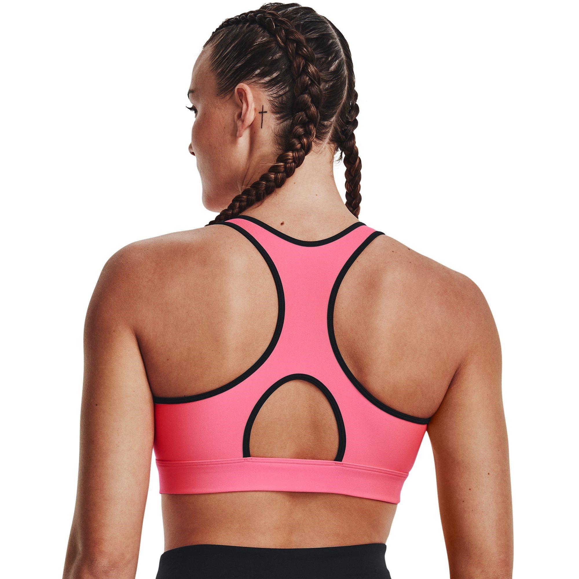 Cerise - Under Armour - HeatGear Armour Mid Padless Sports Bra Womens - 8