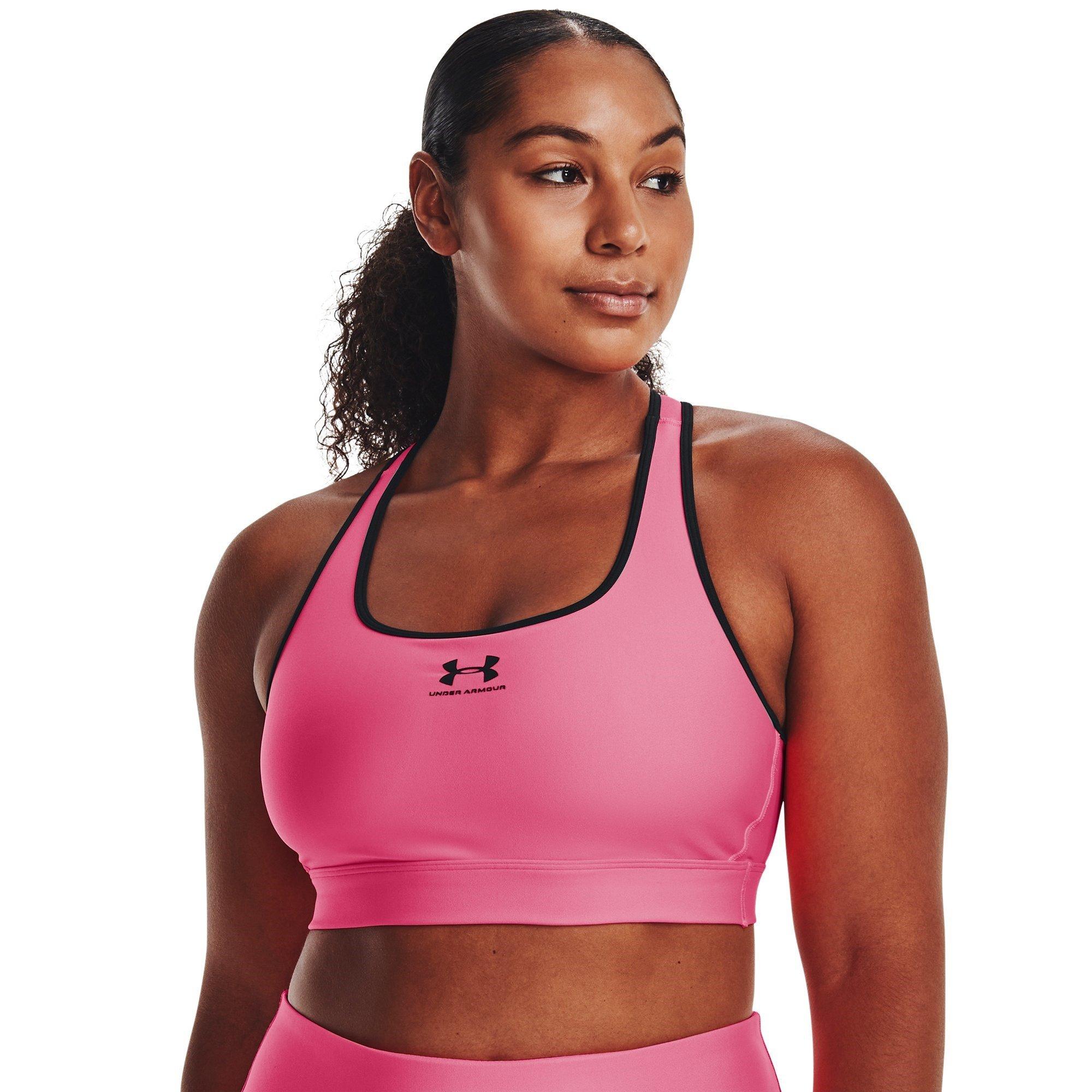 Cerise - Under Armour - HeatGear Armour Mid Padless Sports Bra Womens - 10