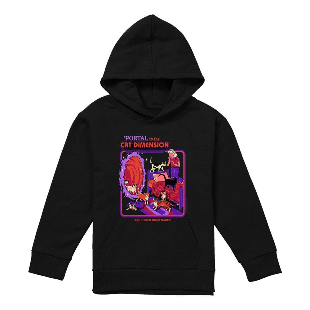 Black - Steven Rhodes - Steven Rhodes Cat Dimension Youth Kids Hoodie Bla - 1