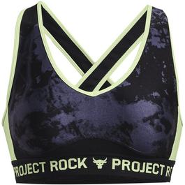Under Armour UA Project Rock Crossback Printed Sports Bra Womens