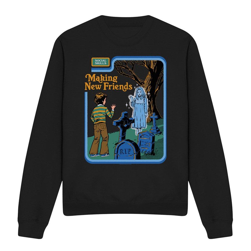 Black - Steven Rhodes - Steven Rhodes Making New Friends Sweatshirt Black - 4