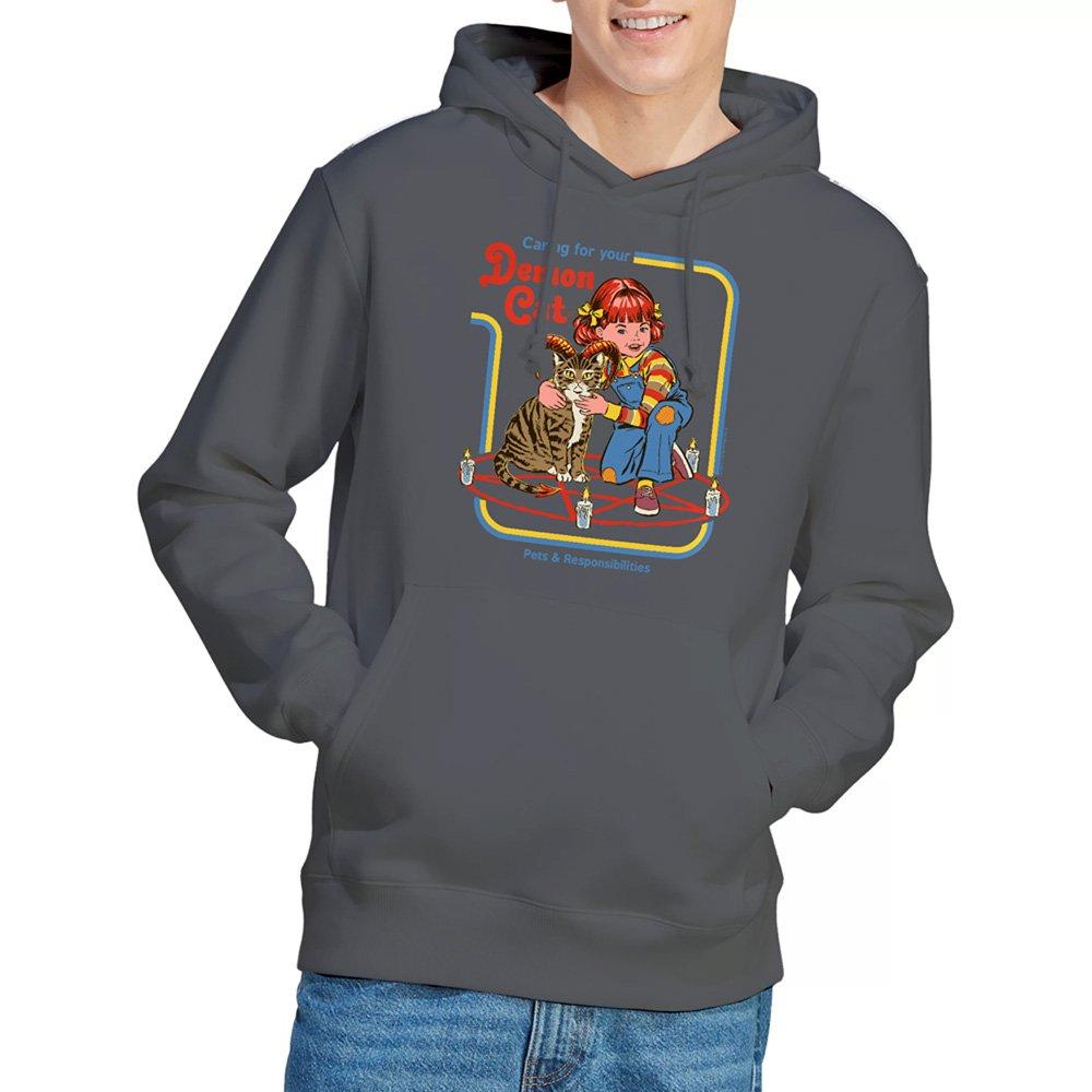 Charcoal - Steven Rhodes - Steven Rhodes Caring For Your Demon Cat Hoodie Ch - 1