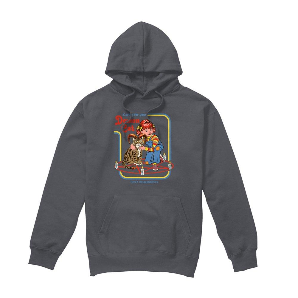 Charcoal - Steven Rhodes - Steven Rhodes Caring For Your Demon Cat Hoodie Ch - 4