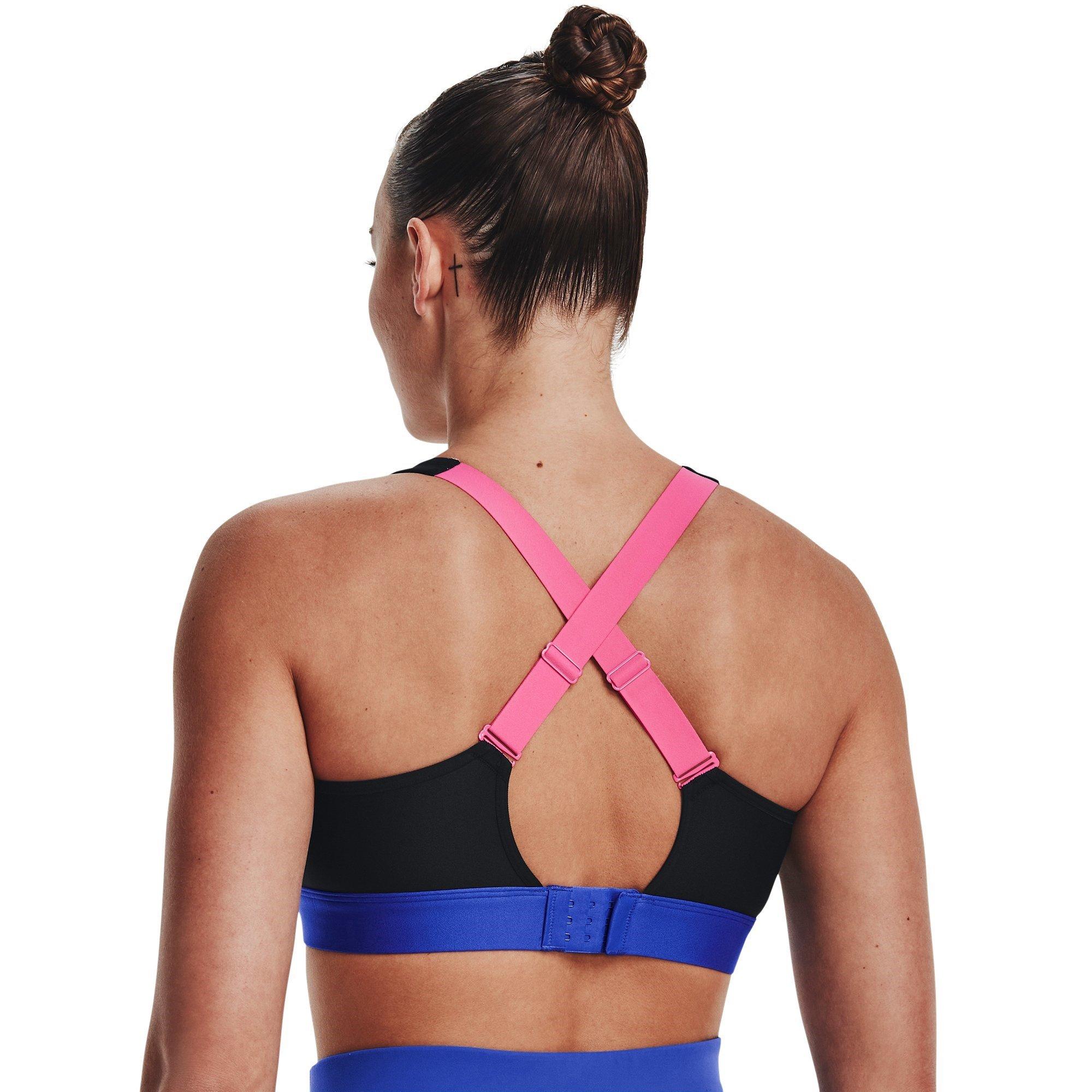Black/Pink - Under Armour - Infinity Harness High Impact Sports Bra - 8